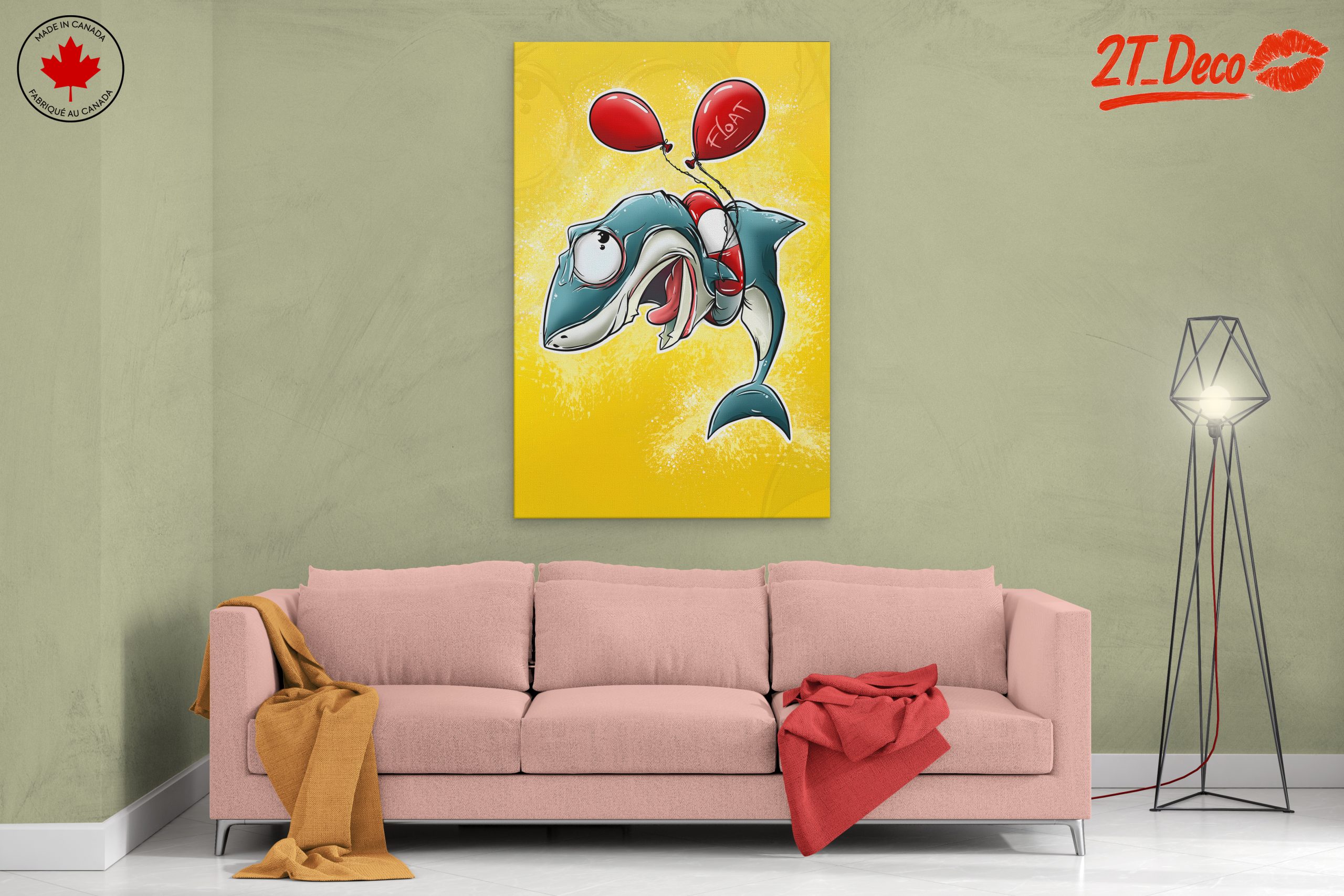 Whimsical Shark Character with Balloons - Image 2