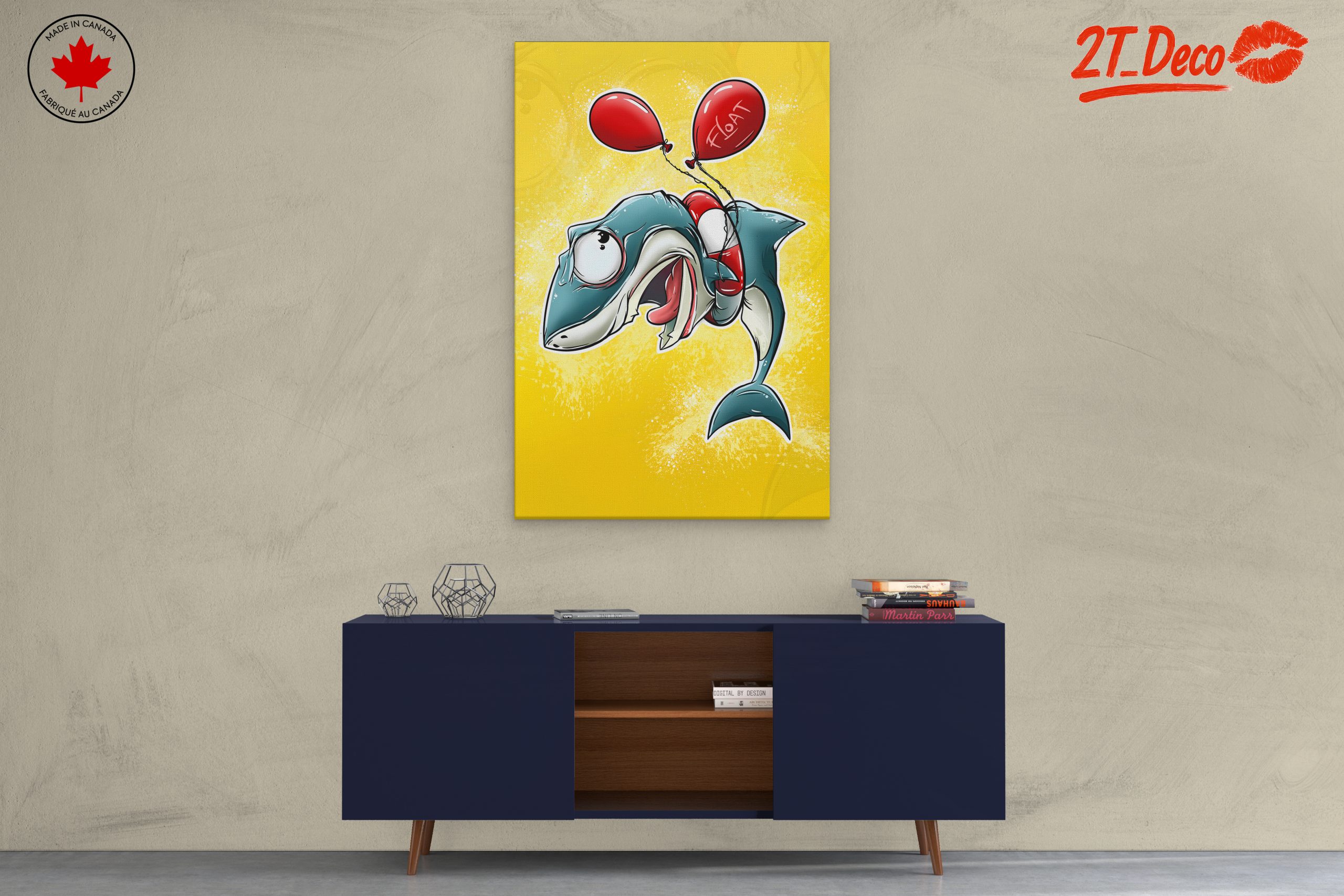 Whimsical Shark Character with Balloons - Image 3