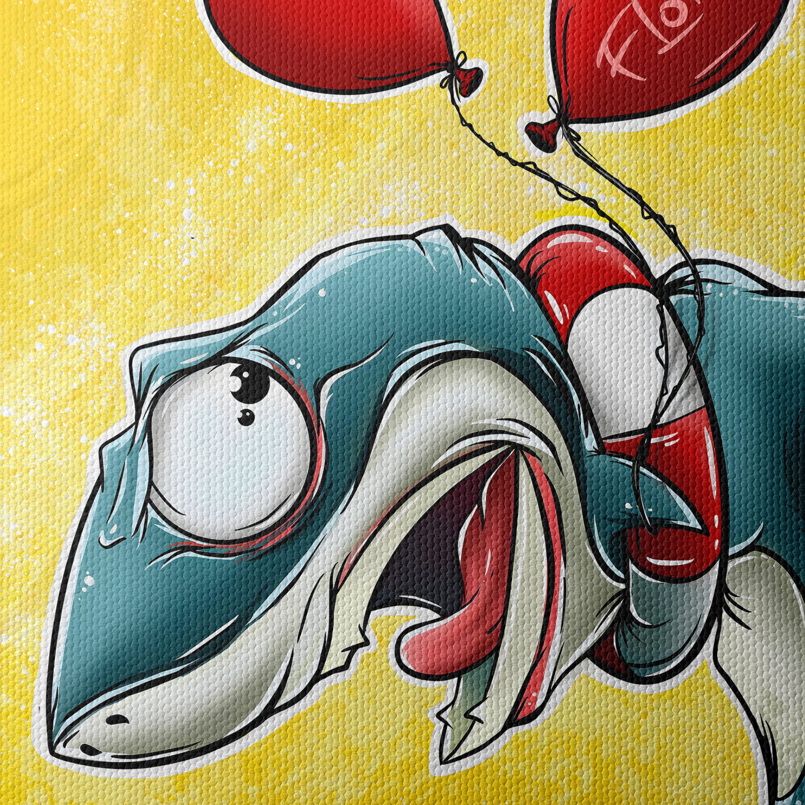 Whimsical Shark Character with Balloons - Image 4