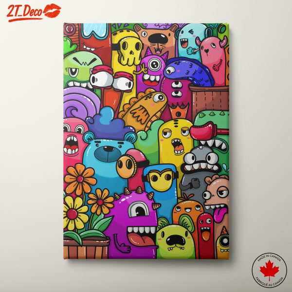 Colorful Doodle Art with Whimsical Characters