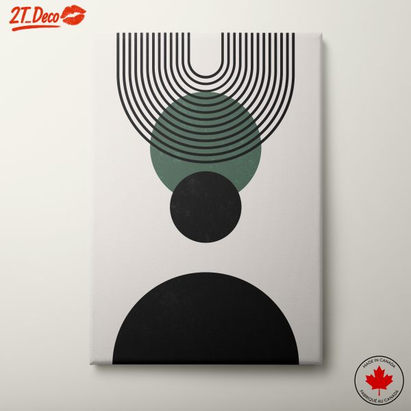 Geometric Abstract Art with Black and Green