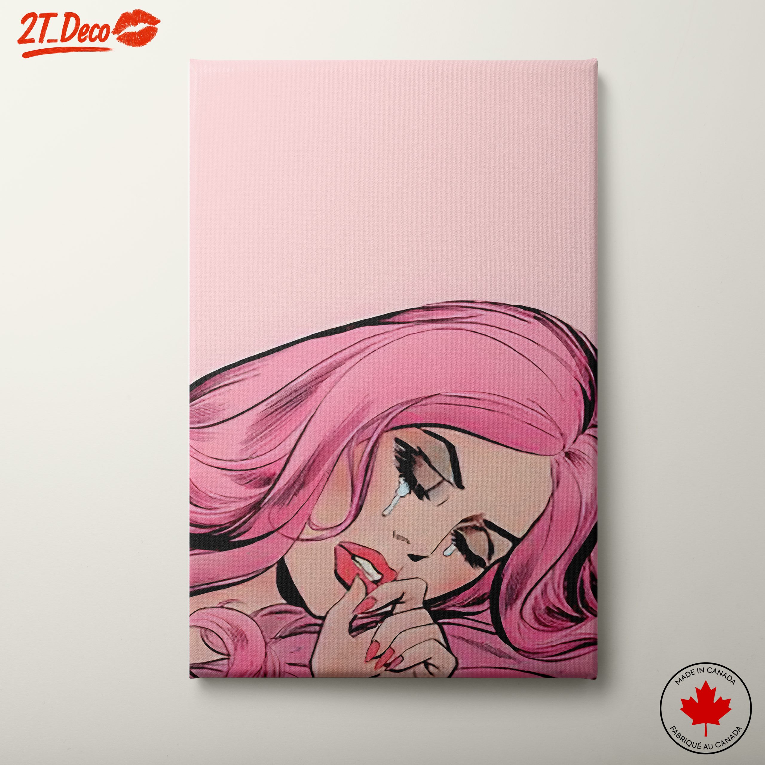 Stylized Pink Figure in Pop Art Style