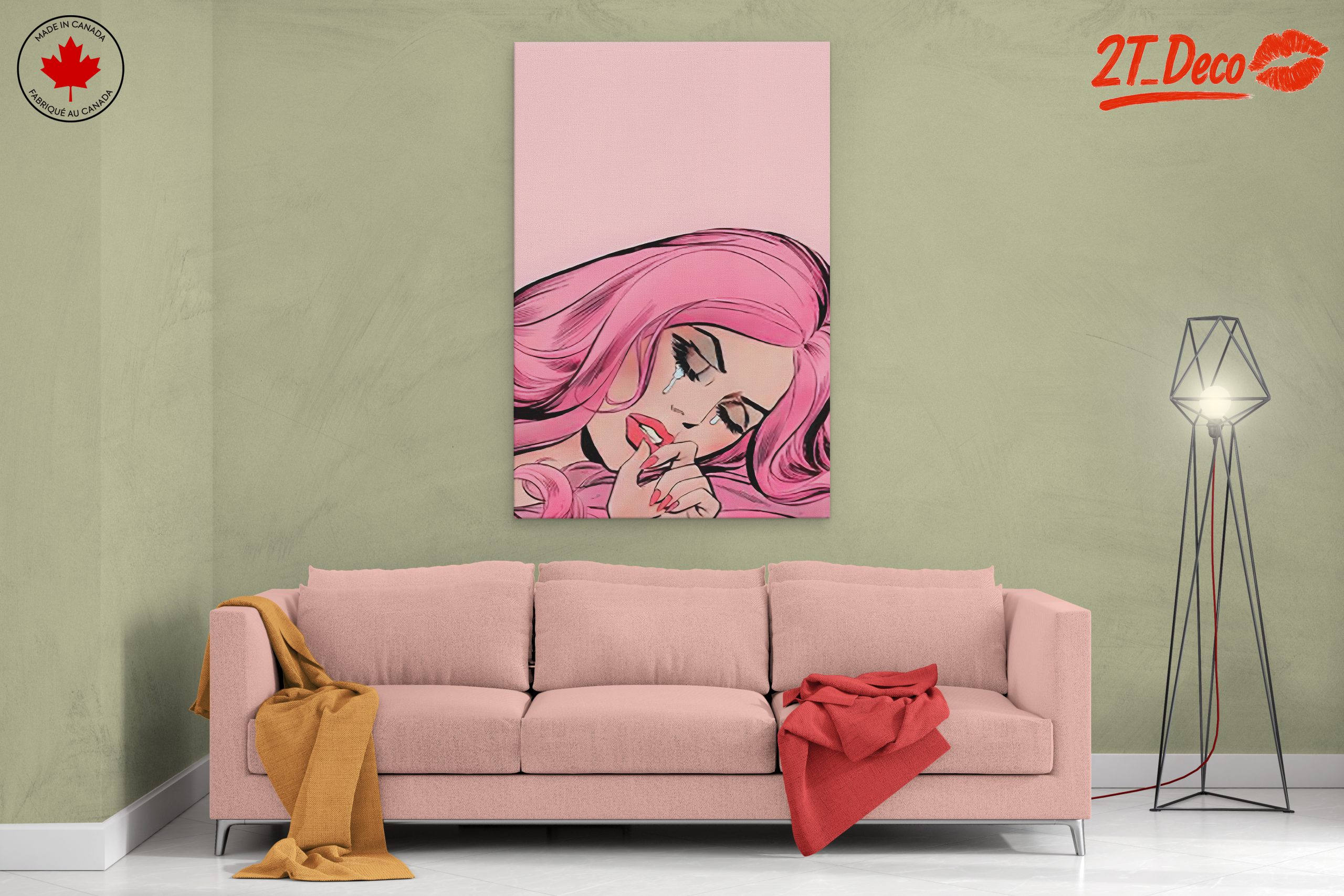Stylized Pink Figure in Pop Art Style - Image 2