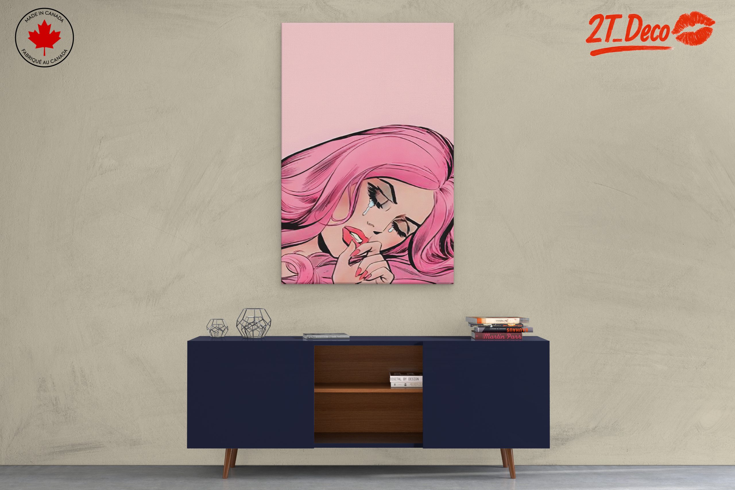 Stylized Pink Figure in Pop Art Style - Image 3