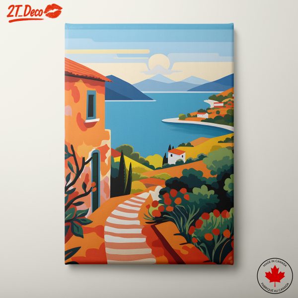 Vibrant Abstract Landscape with Coastal View
