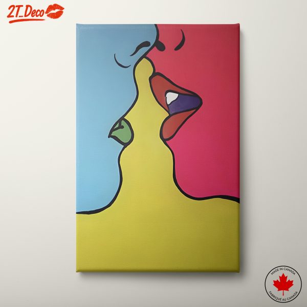 Bold Pop Art Kiss with Vibrant Colors