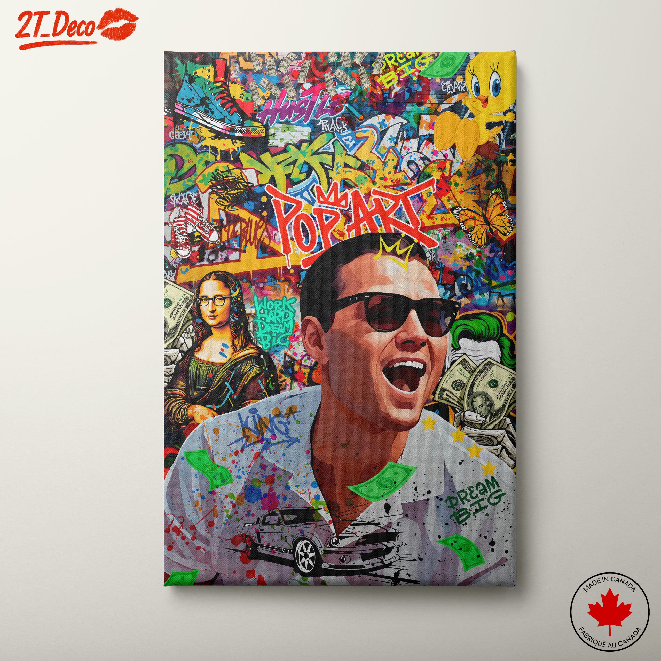 Vibrant Pop Art Collage with Iconic Figures