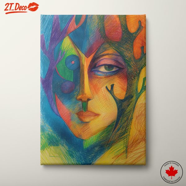 Vibrant Abstract Figure Art Composition