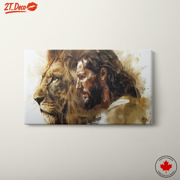 Stylized Lion and Human Art