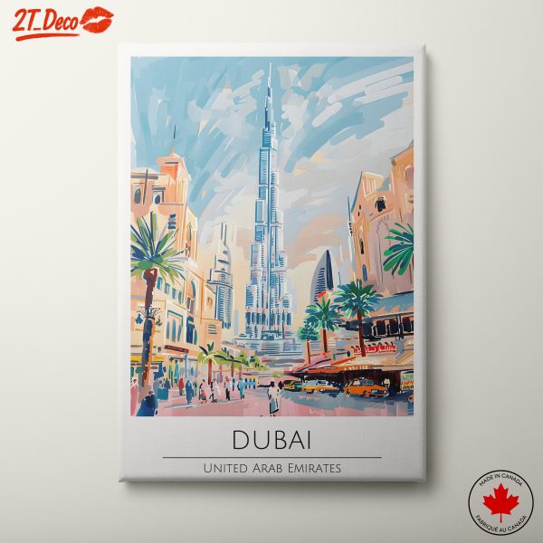 Vibrant Dubai City Skyline Art