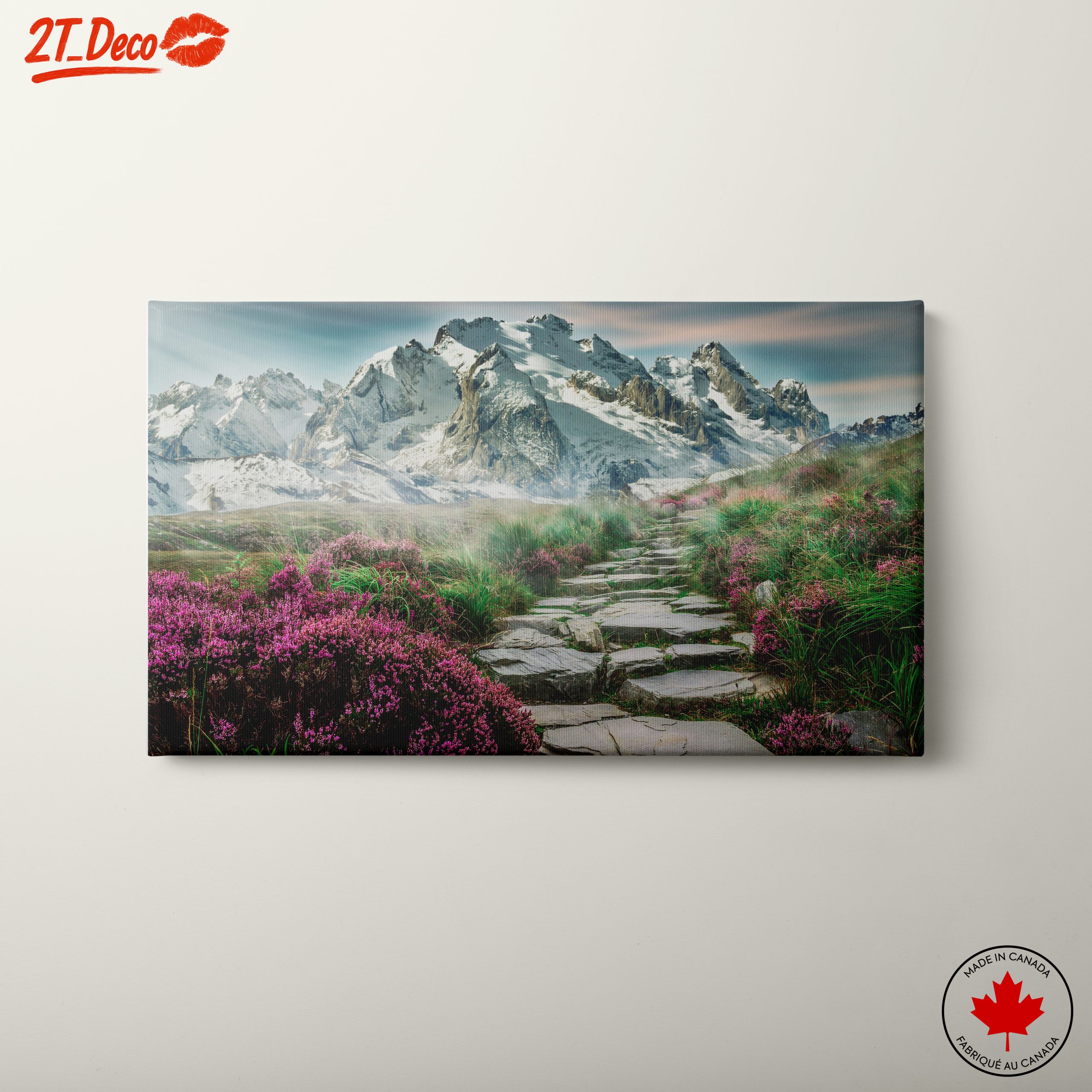 Majestic Mountain Path with Wildflowers