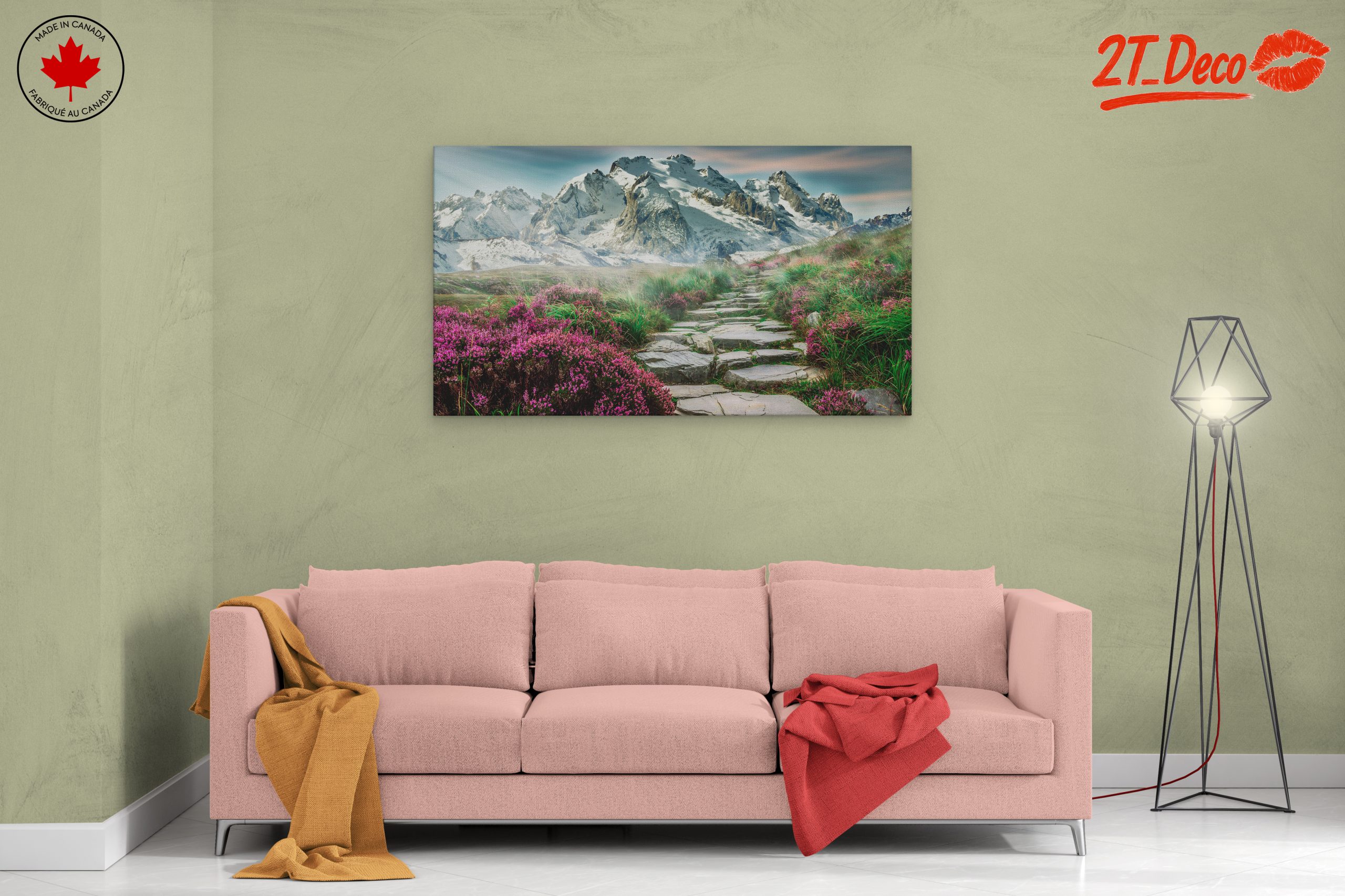Majestic Mountain Path with Wildflowers - Image 2