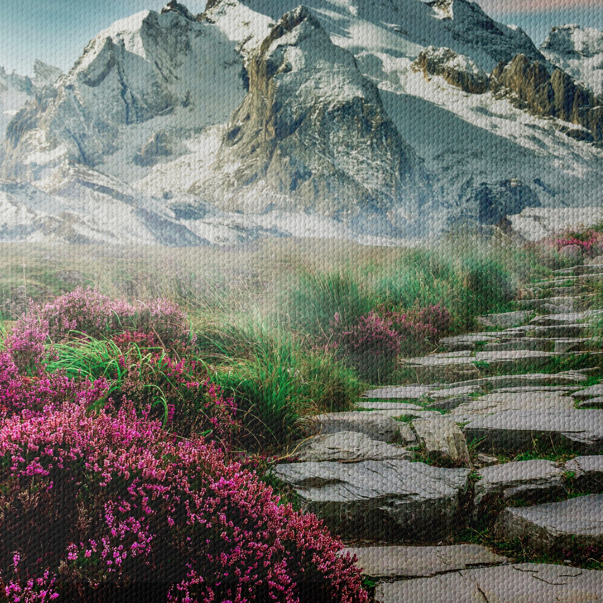 Majestic Mountain Path with Wildflowers - Image 4