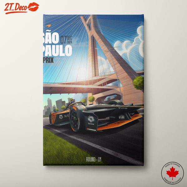 Sao Paulo E-Prix Racing Poster
