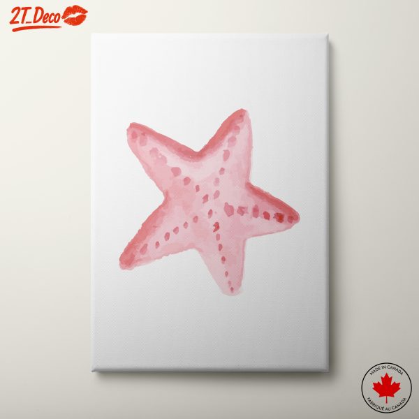 Pink Starfish Watercolor Artwork
