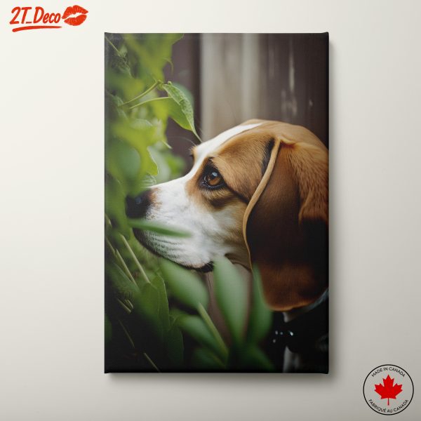 Beagle Dog Profile Among Greenery