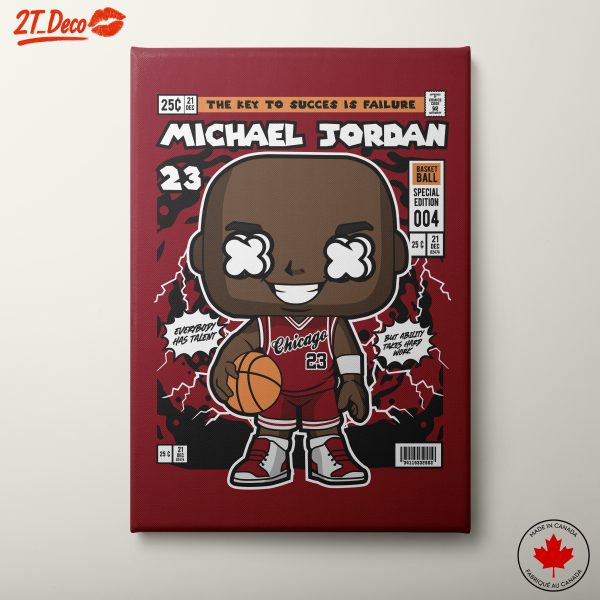 Stylized Art of Michael Jordan Playing Basketball