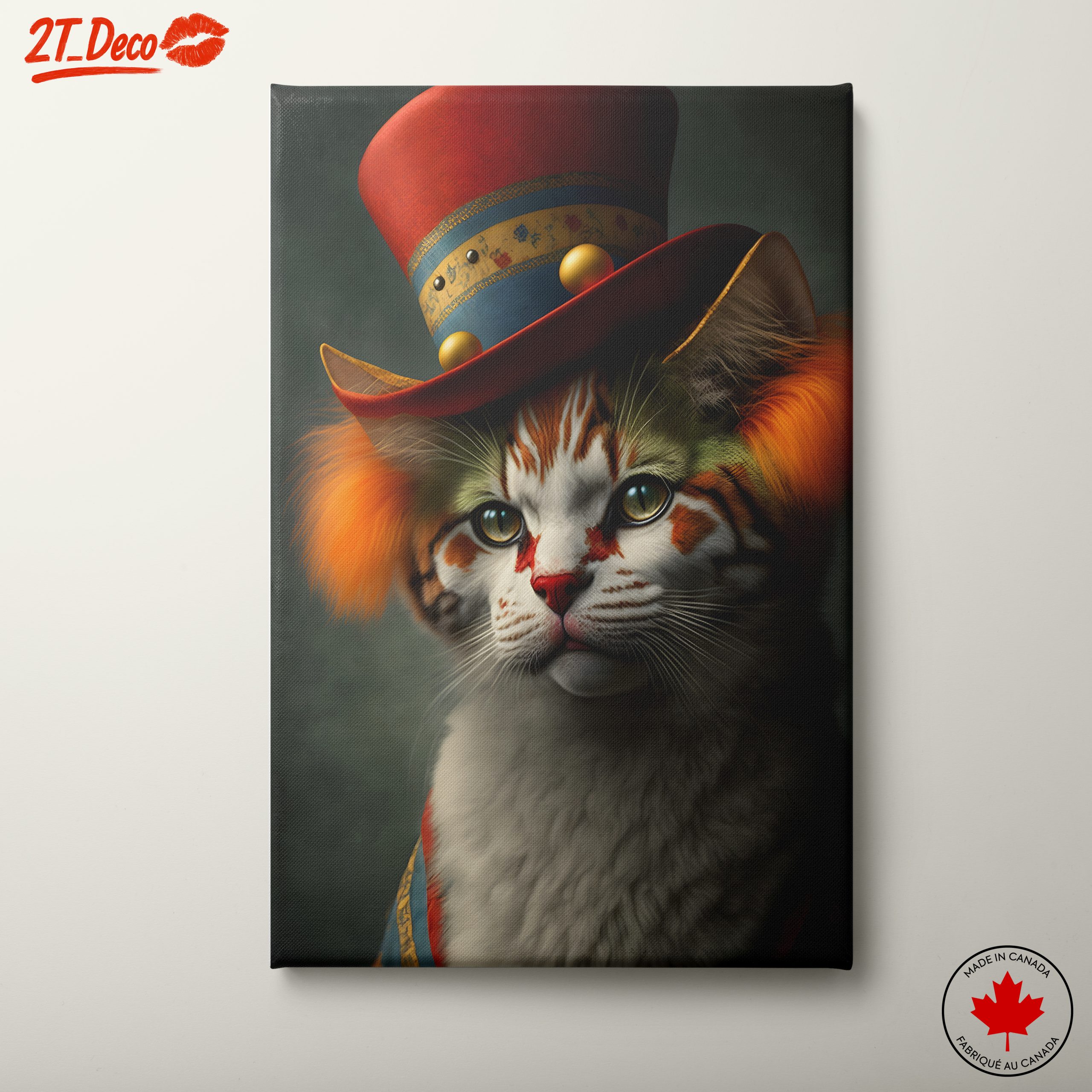 Whimsical Cat Portrait in a Hat