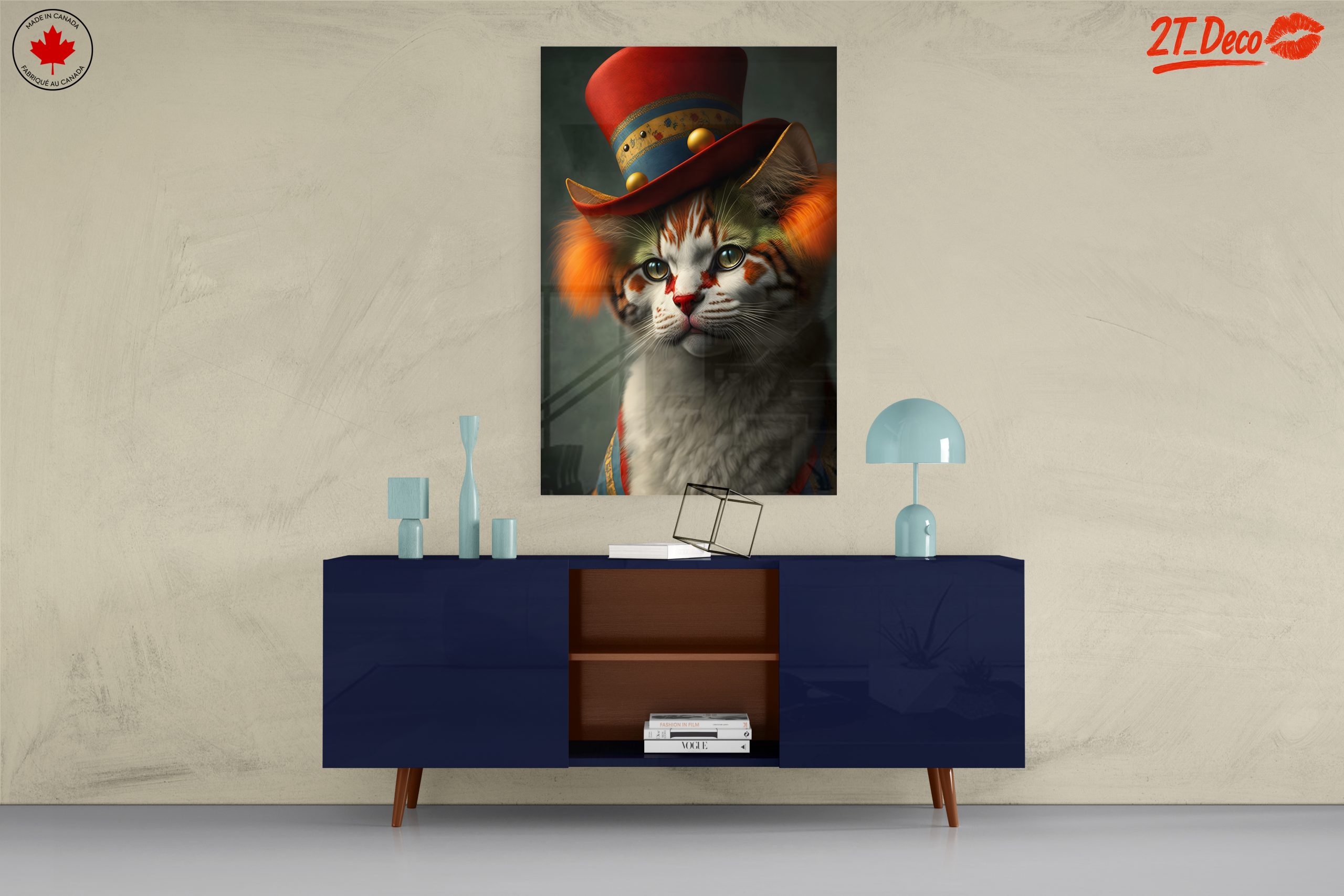 Whimsical Cat Portrait in a Hat - Image 8
