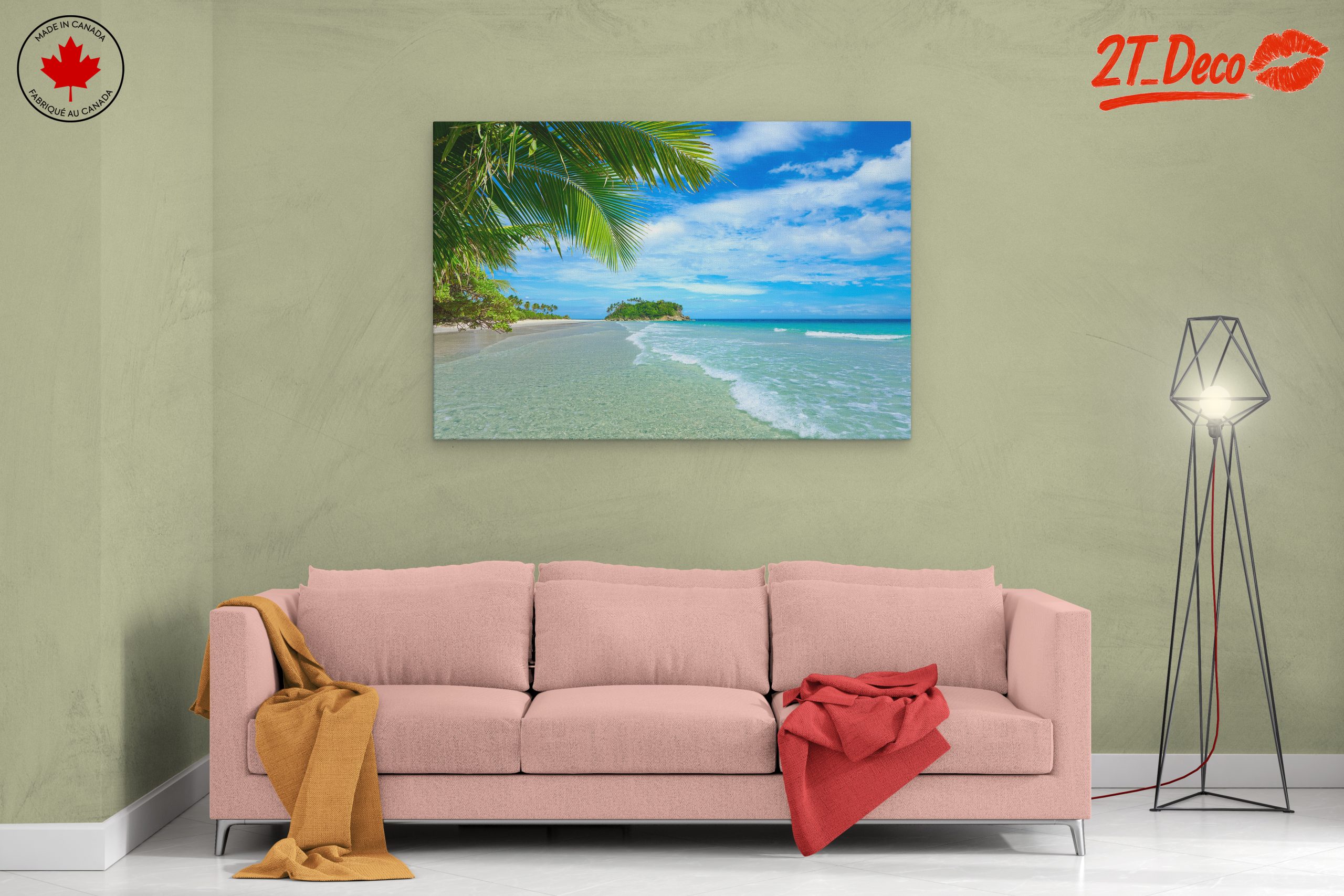 Serene Beach Landscape with Palm Trees 2 - Image 2