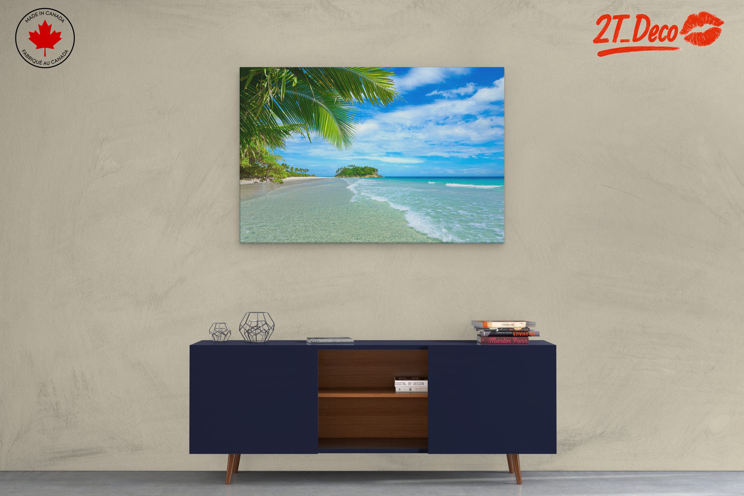 Serene Beach Landscape with Palm Trees 2 - Image 3