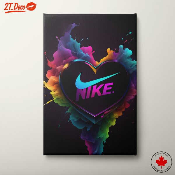 Vibrant Nike Logo Heart Art
