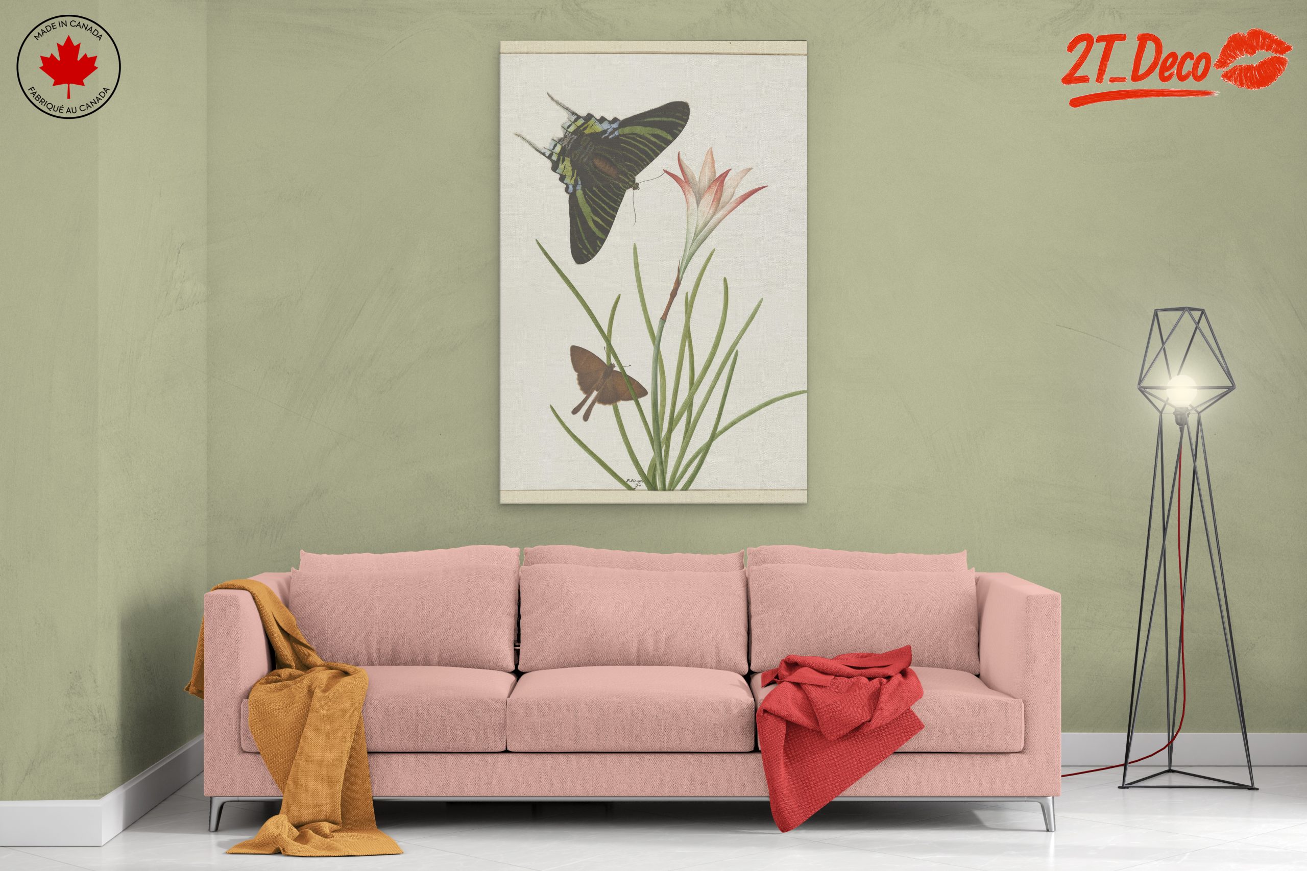 Colorful Butterfly Artwork with Floral Background - Image 2