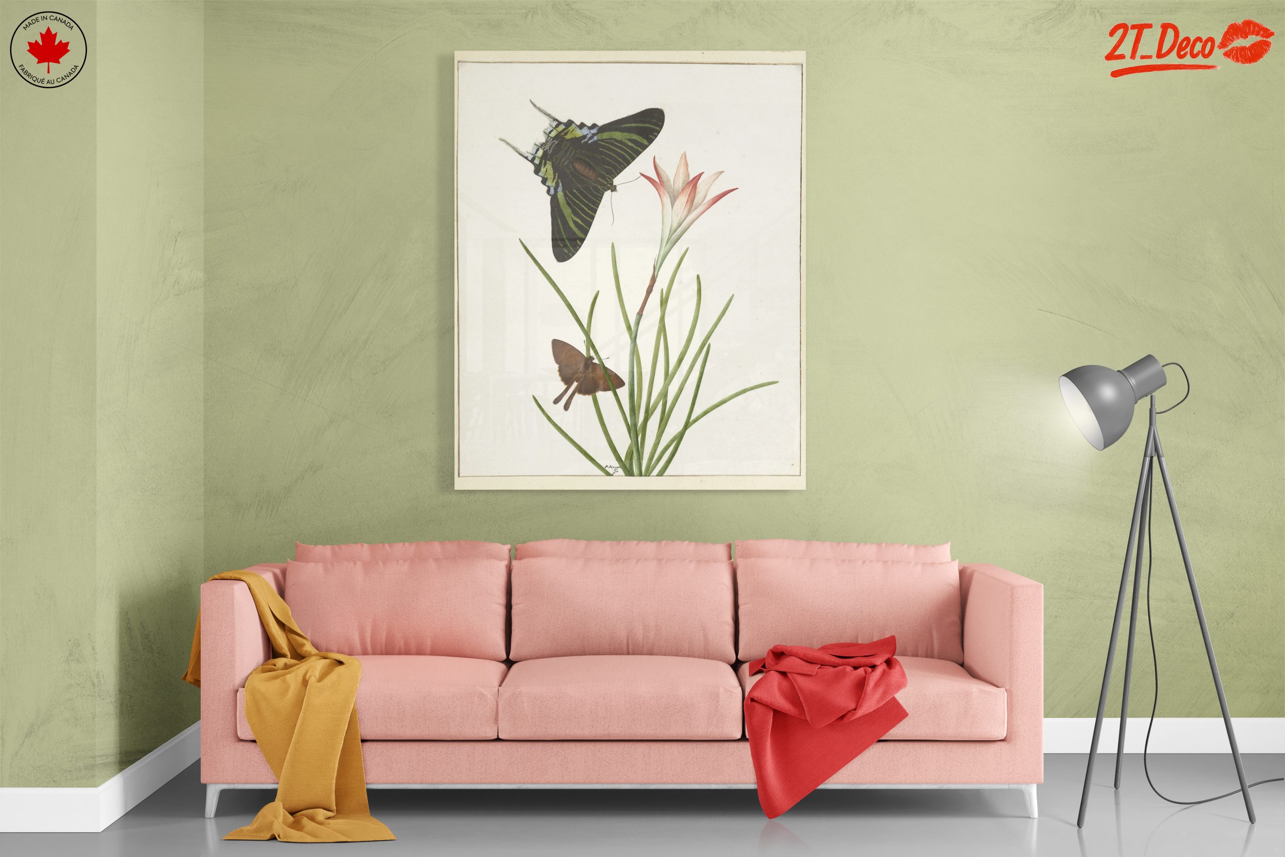 Colorful Butterfly Artwork with Floral Background - Image 7