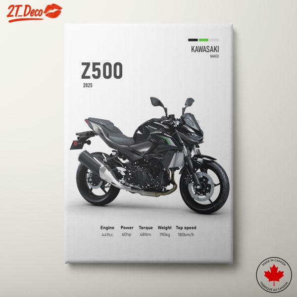 Stylized Kawasaki Z500 Motorcycle Art