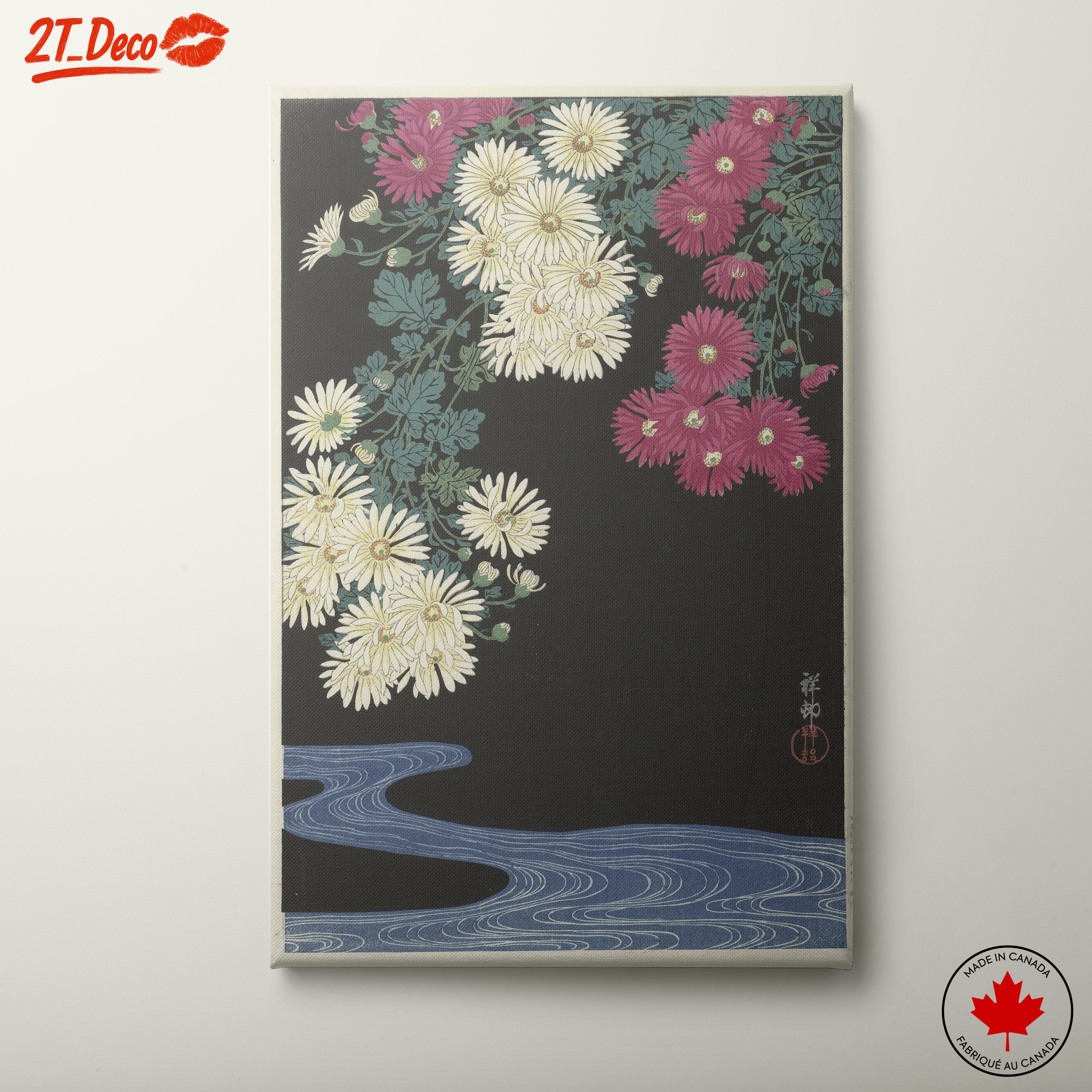 Japanese Floral Artwork with Chrysanthemums