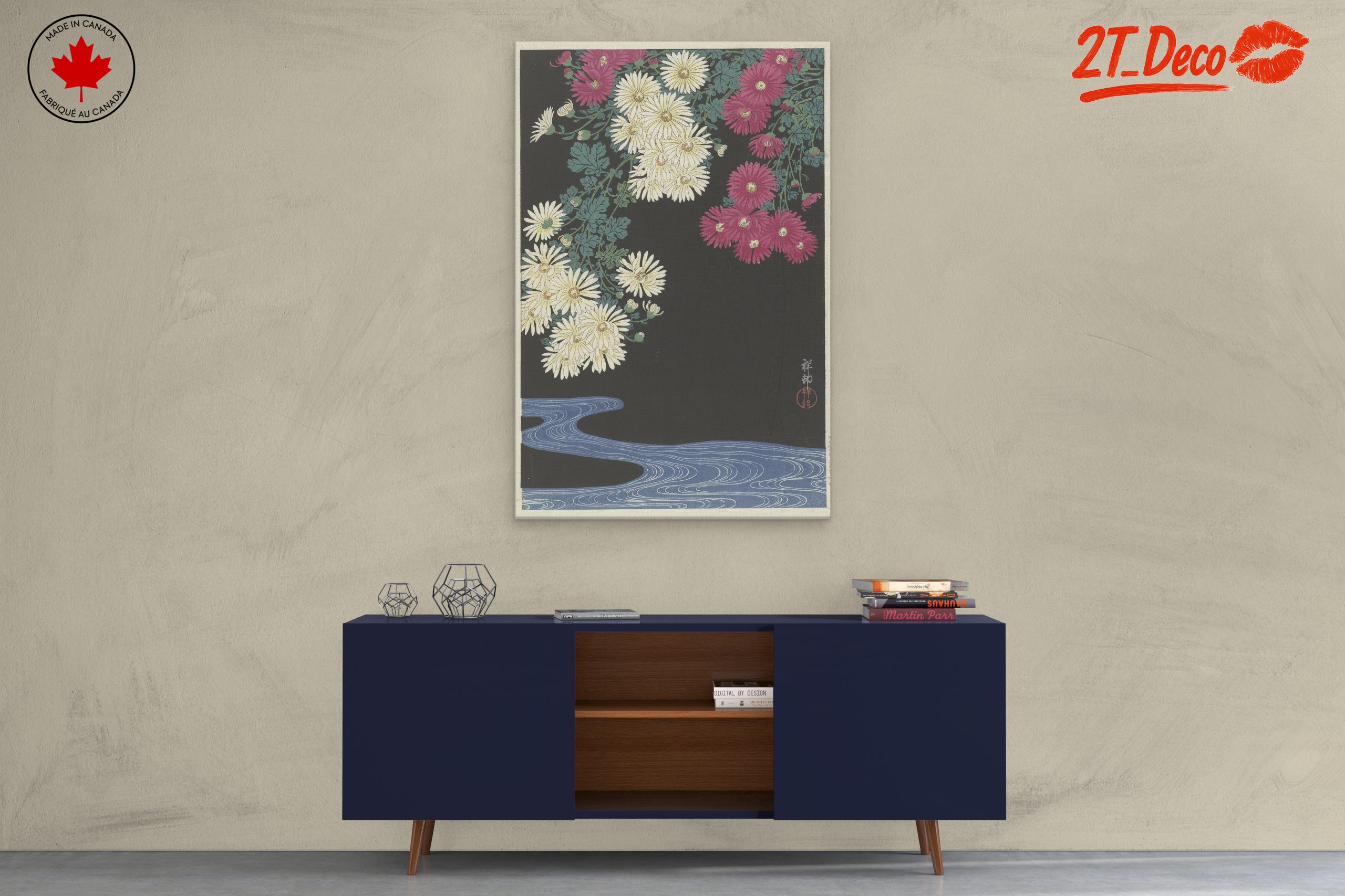 Japanese Floral Artwork with Chrysanthemums - Image 3