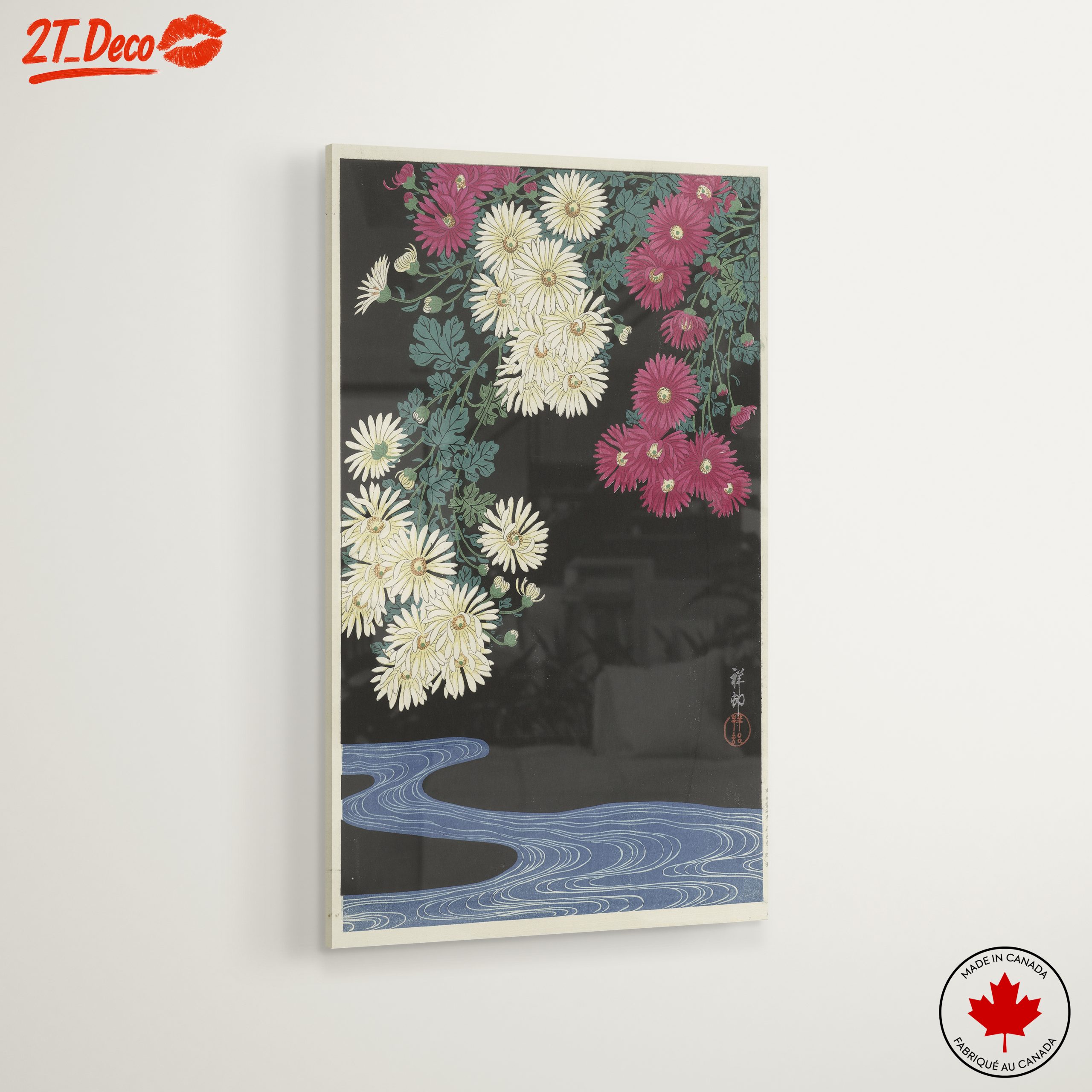 Japanese Floral Artwork with Chrysanthemums - Image 6