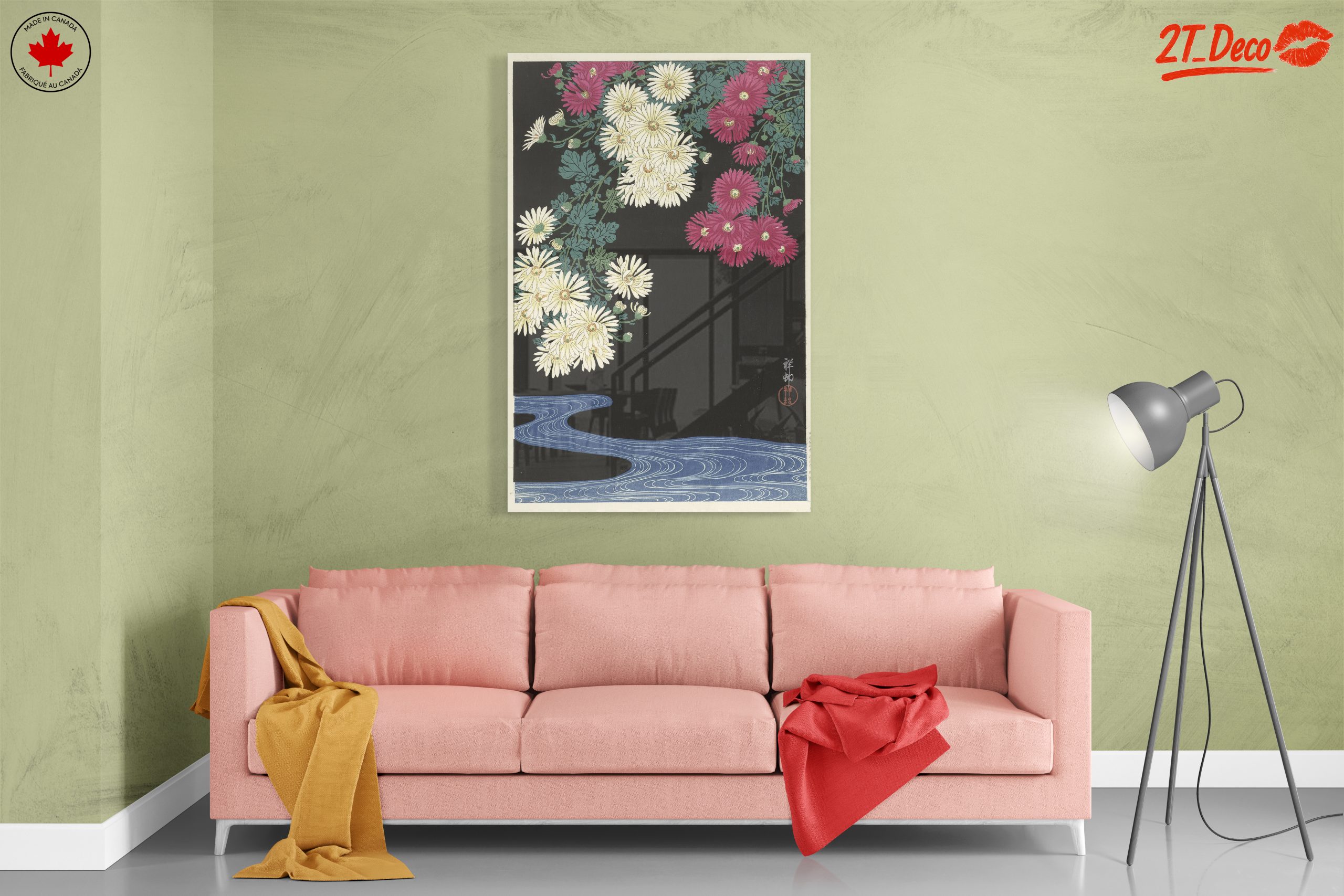 Japanese Floral Artwork with Chrysanthemums - Image 7