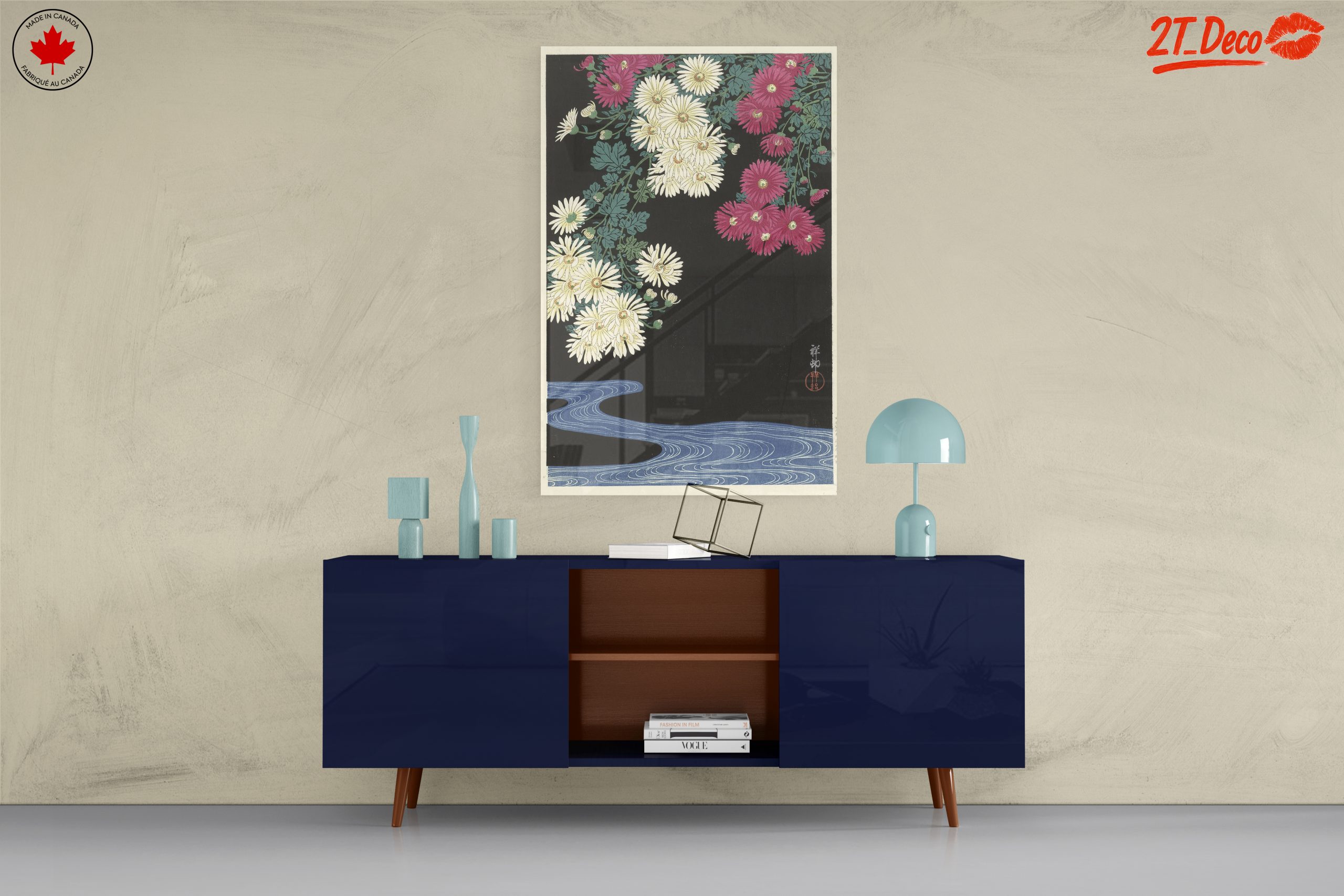 Japanese Floral Artwork with Chrysanthemums - Image 8