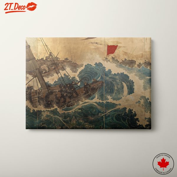 Dynamic Waves and Boats in Abstract Ocean Scene