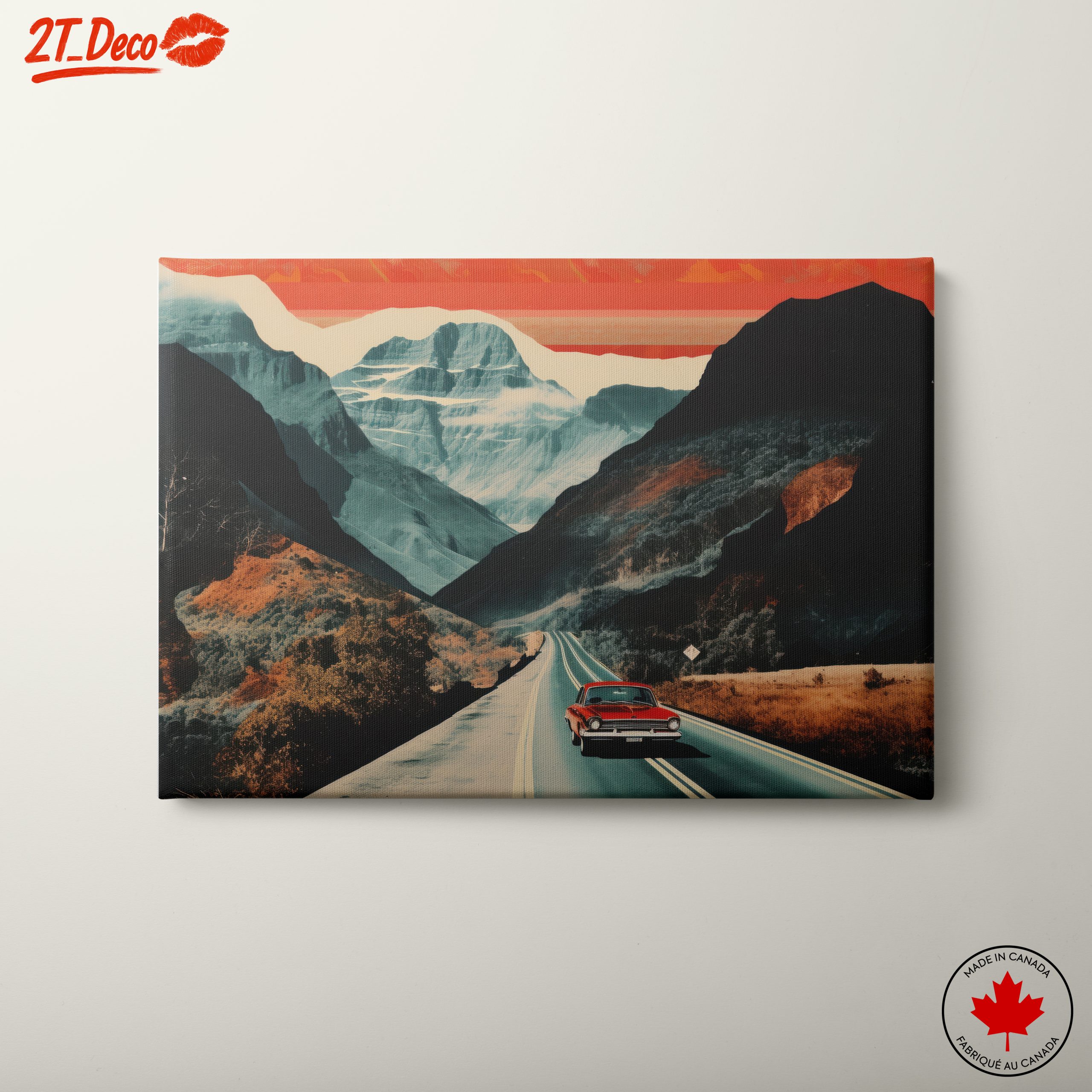 Vintage Car in Mountainous Landscape
