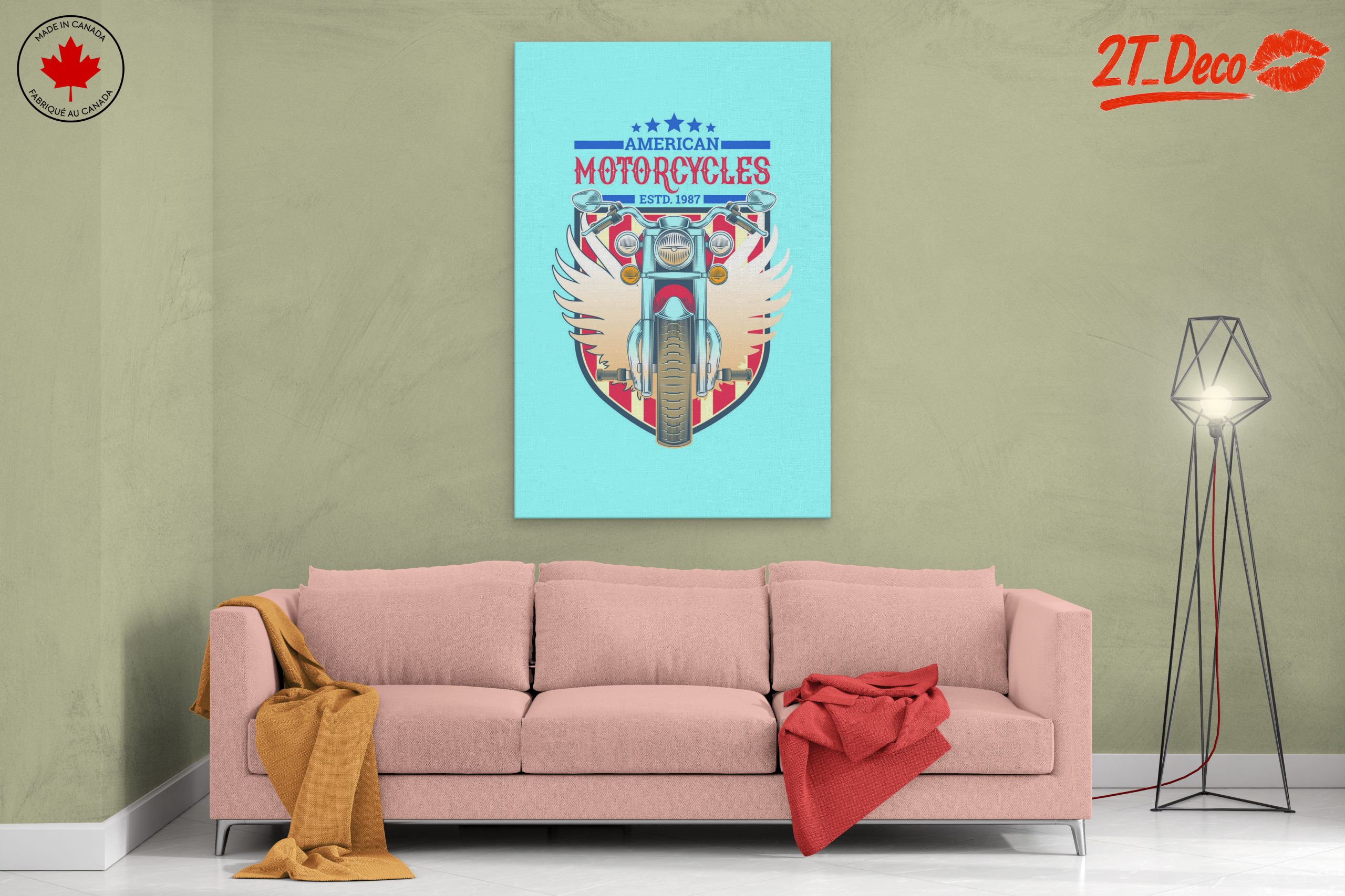 Vintage American Motorcycle Illustration - Image 2