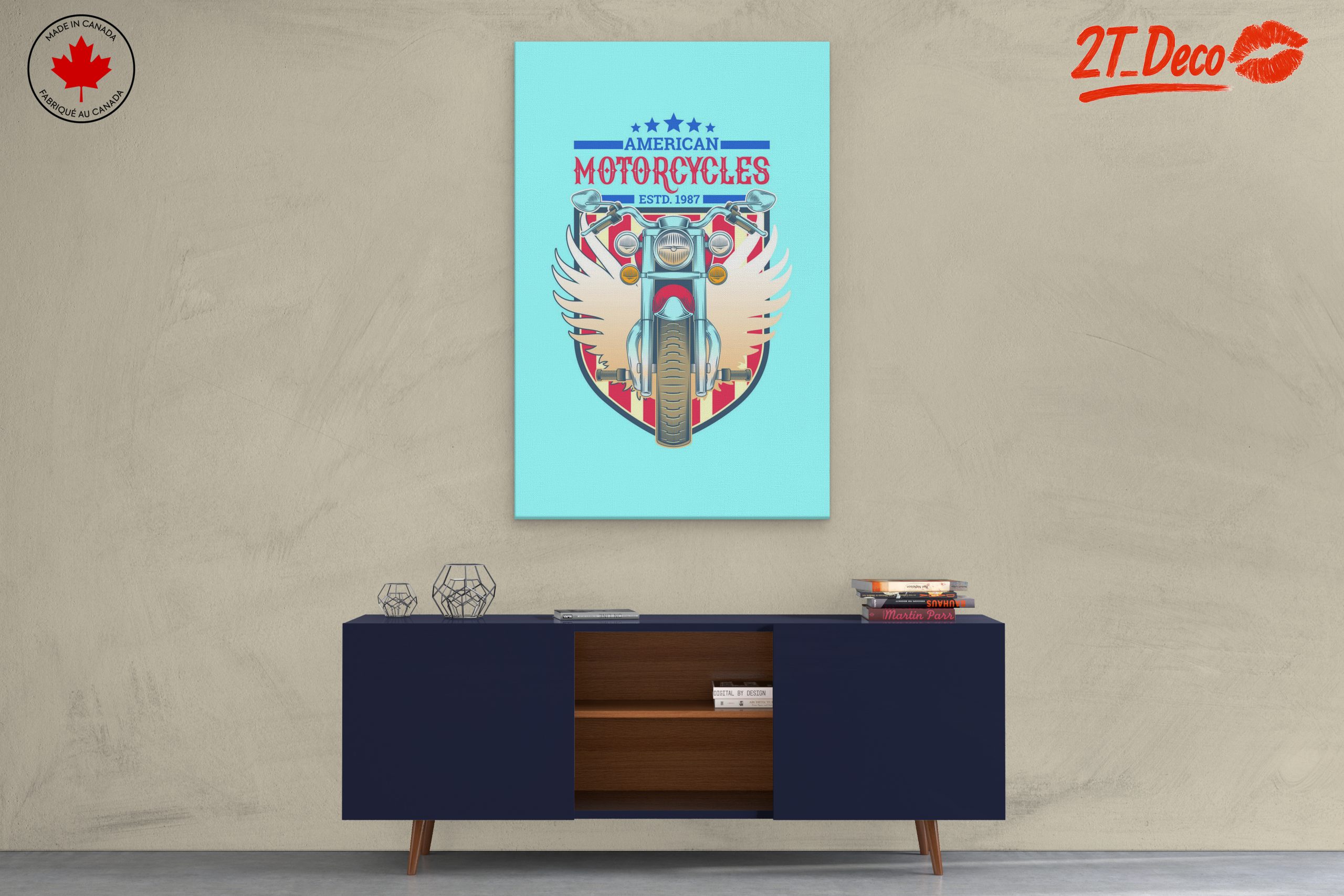 Vintage American Motorcycle Illustration - Image 3