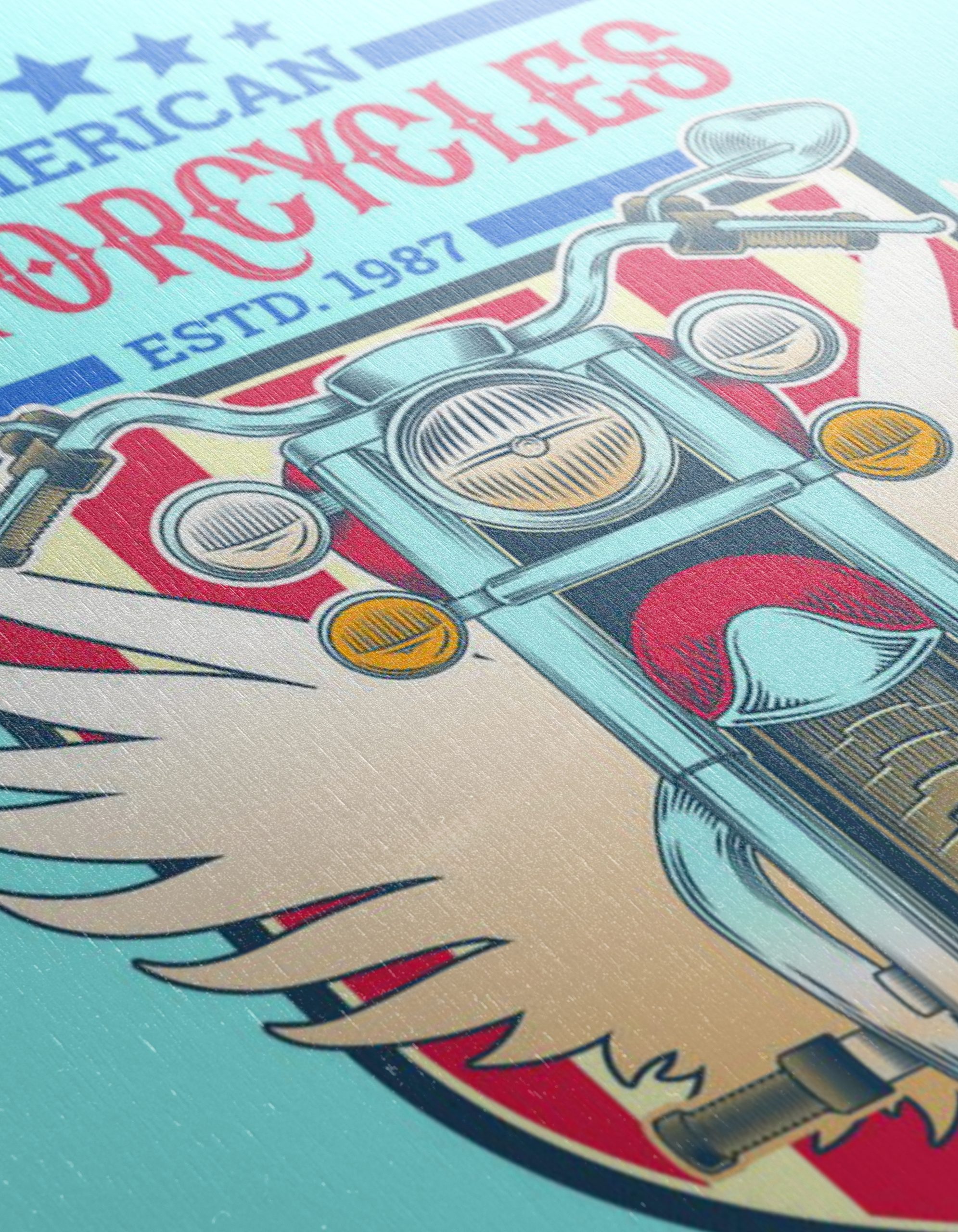 Vintage American Motorcycle Illustration - Image 12