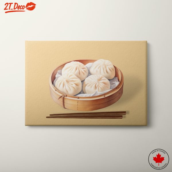 Steaming Dumplings in Bamboo Basket Art