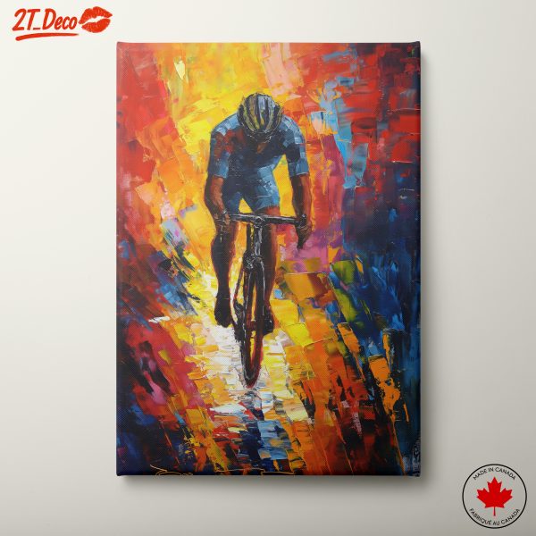 Cyclist in Vibrant Motion