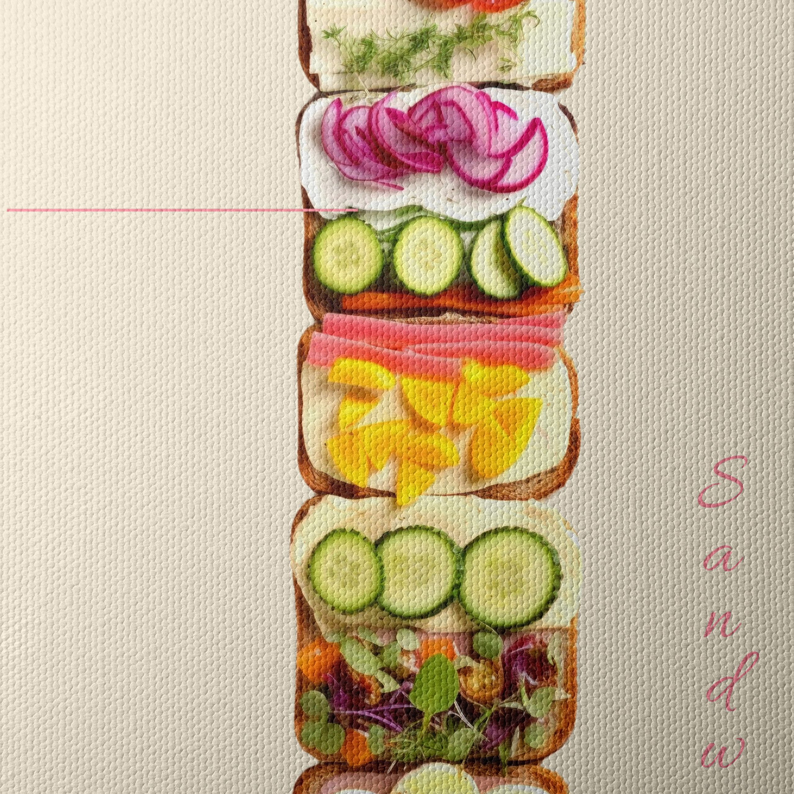 Artistic Sandwich Composition with Fresh Ingredients - Image 4