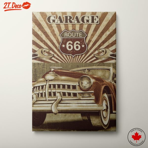 Vintage Garage Route 66 Automotive Wall Art