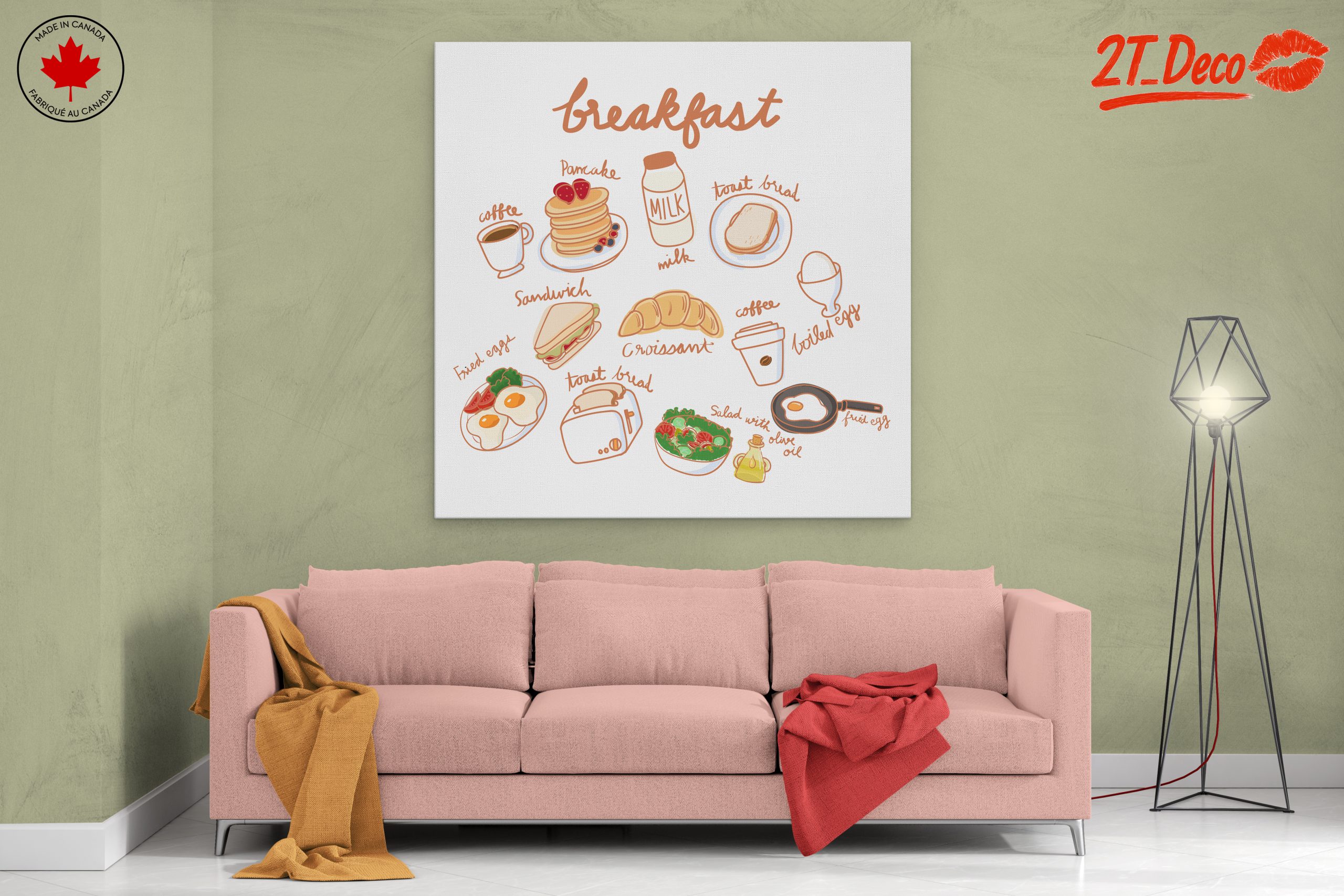Whimsical Breakfast Food Illustration Art - Image 2
