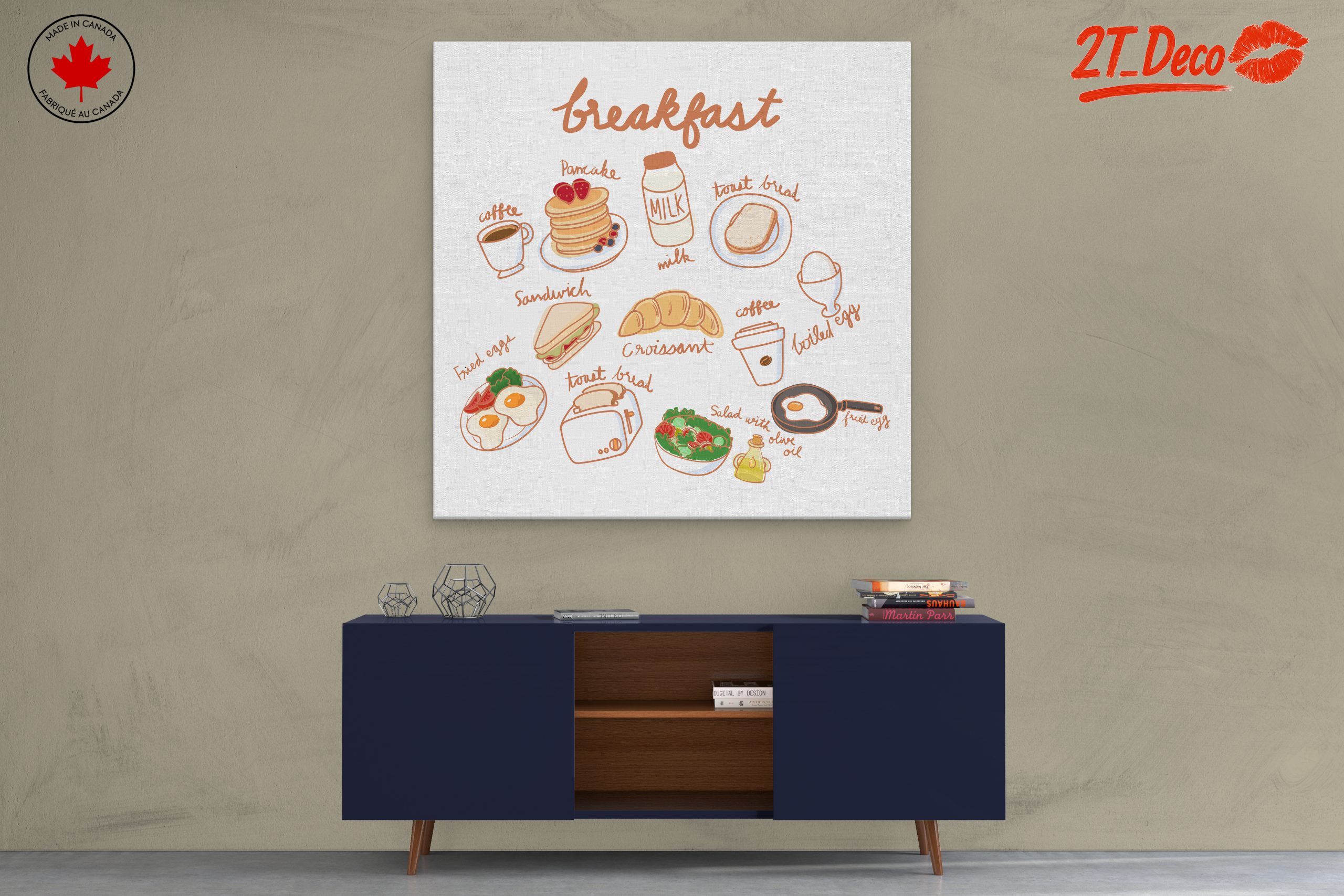 Whimsical Breakfast Food Illustration Art - Image 3