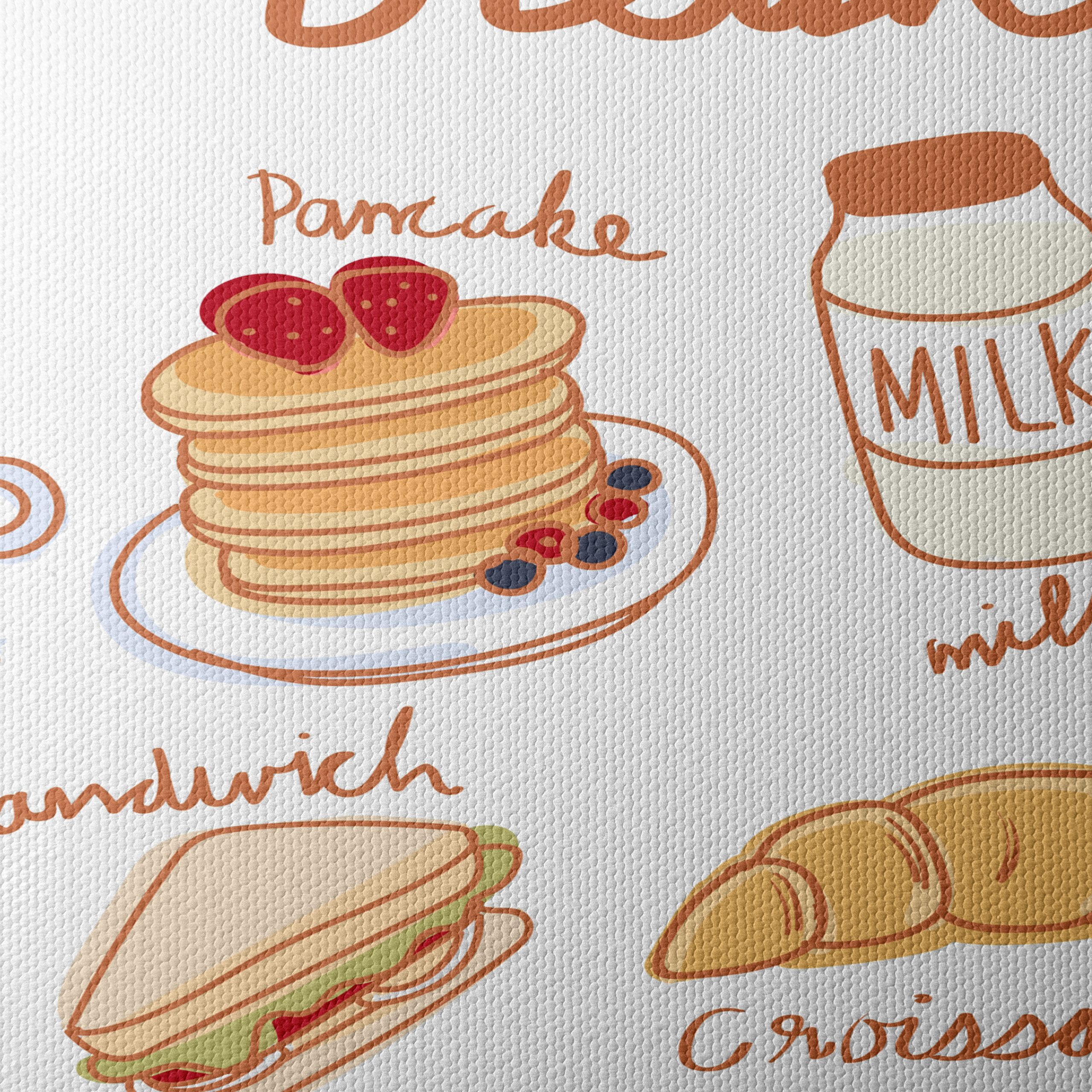 Whimsical Breakfast Food Illustration Art - Image 4