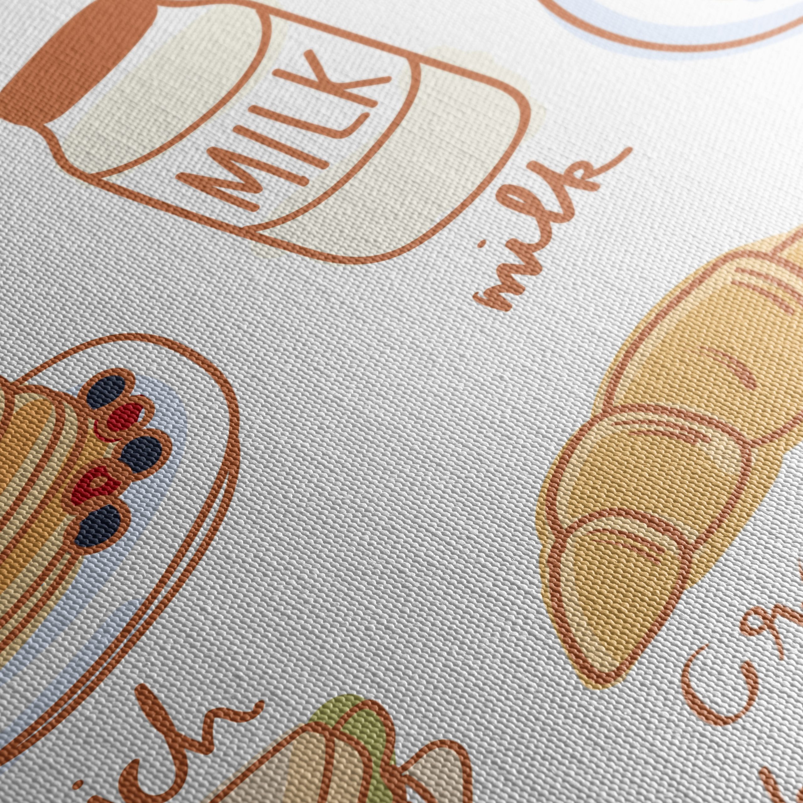 Whimsical Breakfast Food Illustration Art - Image 5