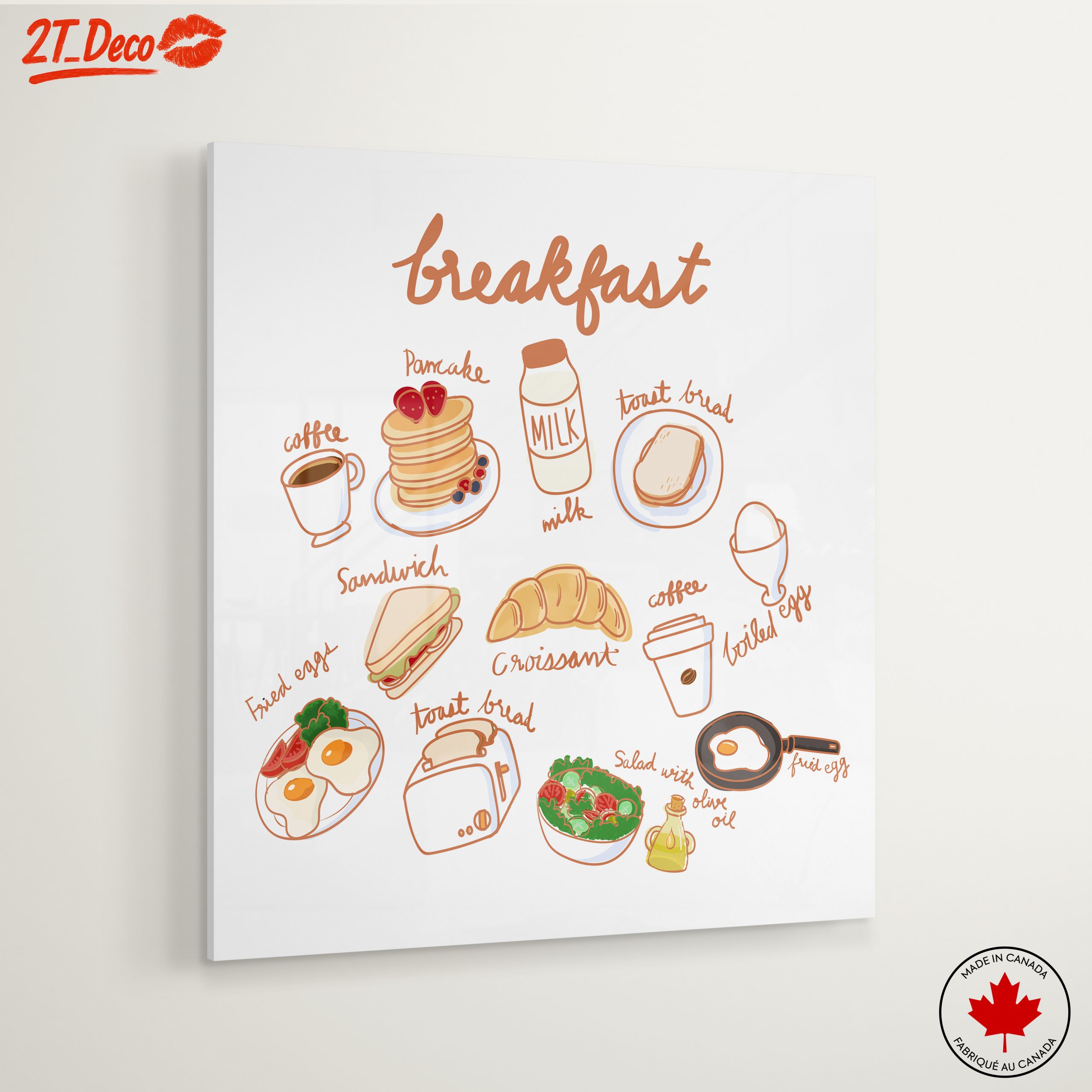 Whimsical Breakfast Food Illustration Art - Image 6