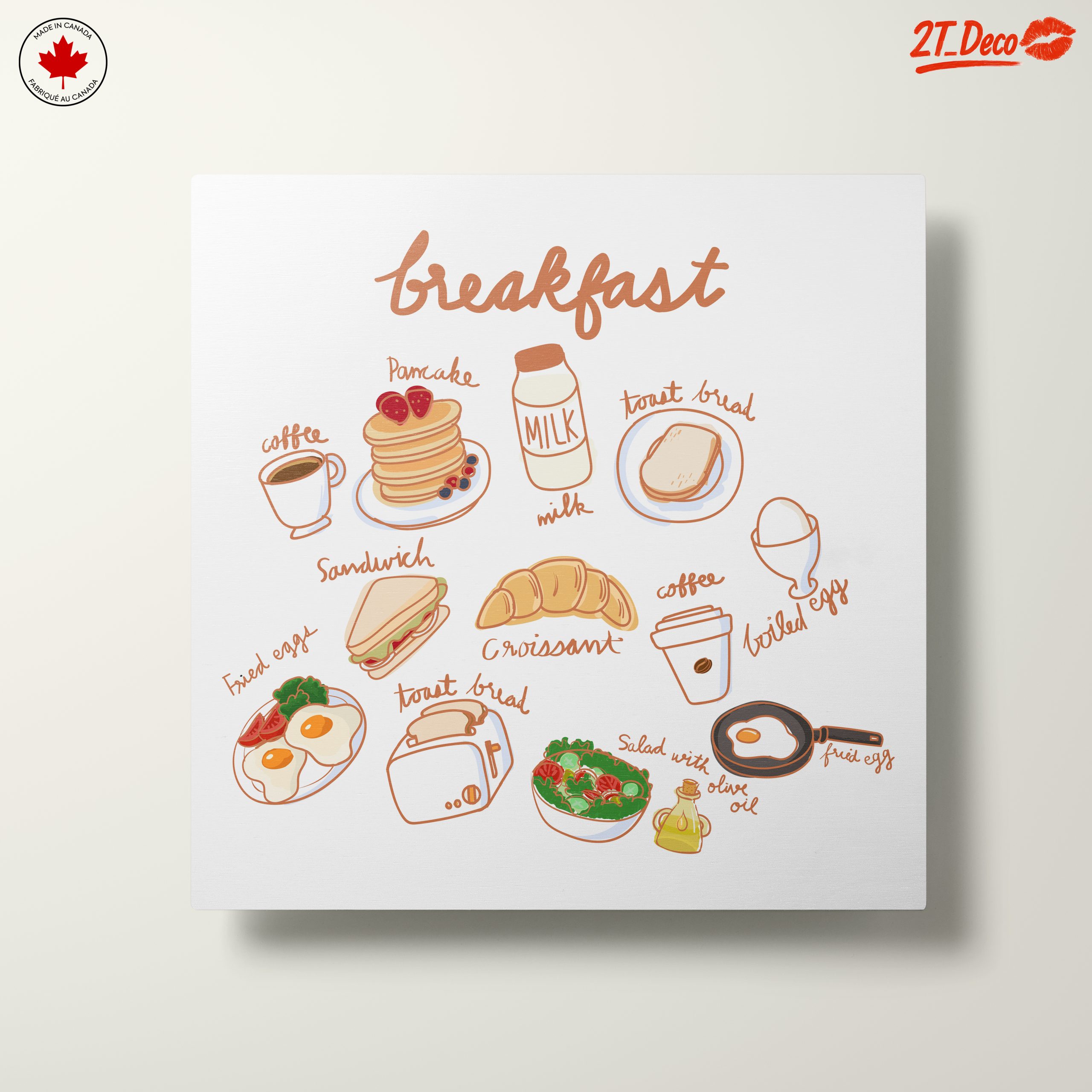 Whimsical Breakfast Food Illustration Art - Image 10