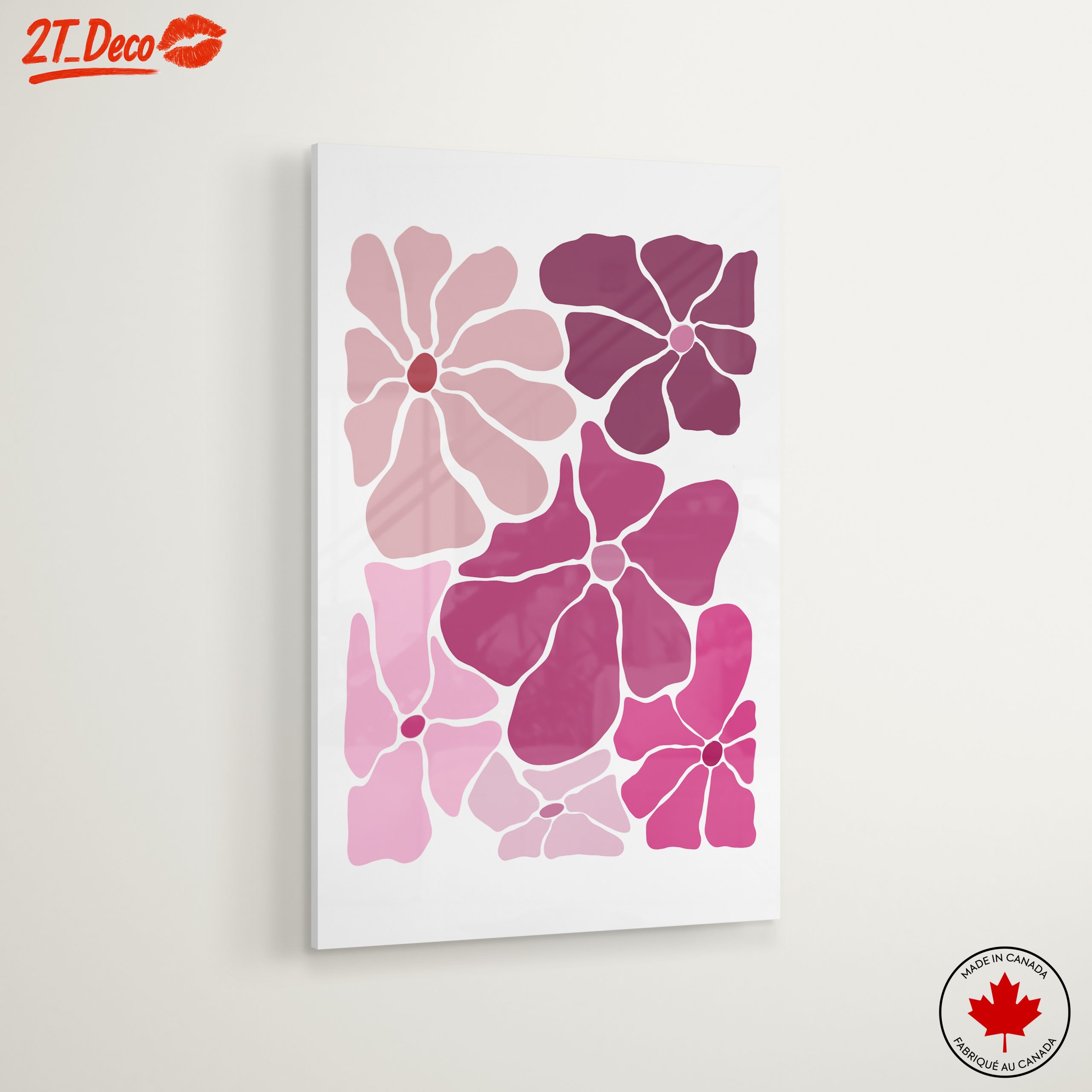Vibrant Floral Artwork in Pink Tones - Image 6